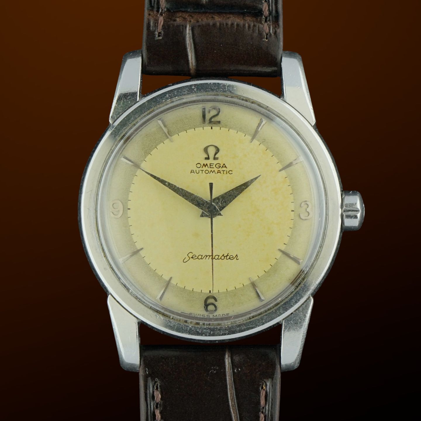 Omega Seamaster 2846 (1956) - Champagne wijzerplaat 34mm Staal (1/8)