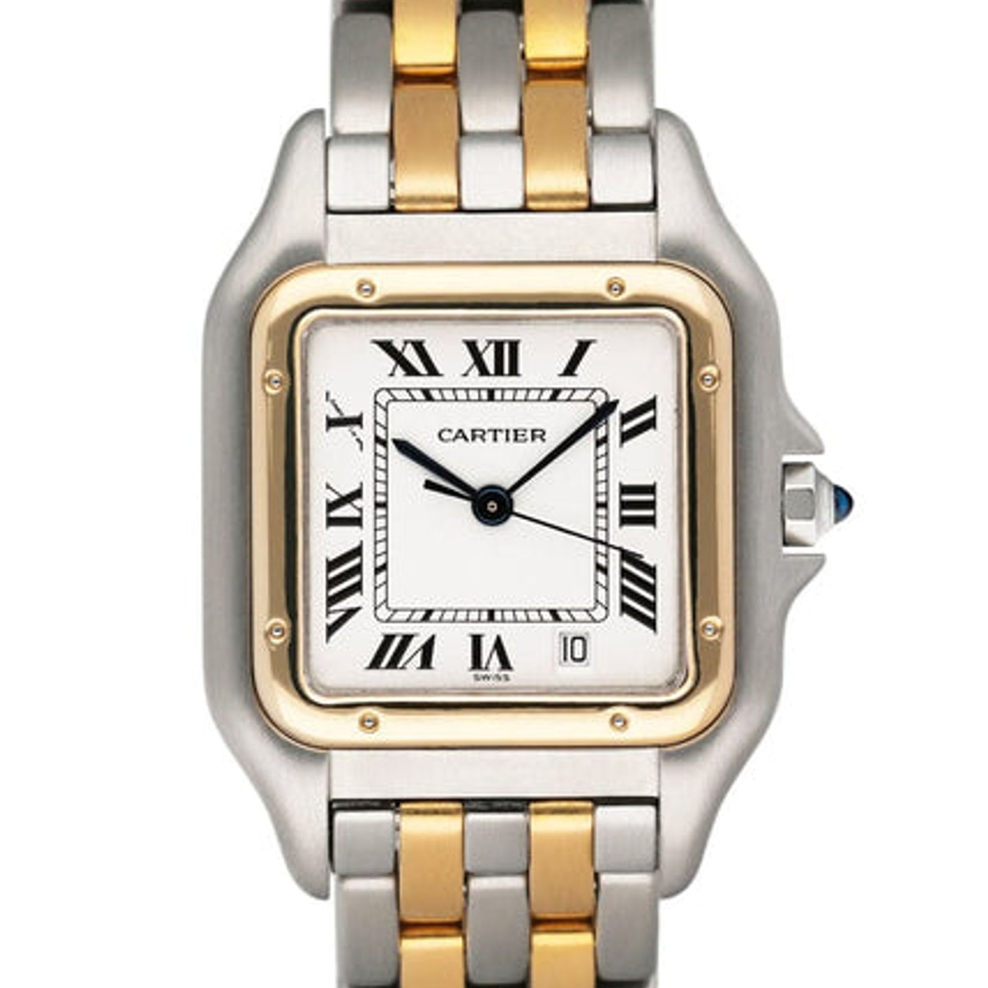 Cartier Panthère 110000R (1999) - Wit wijzerplaat 27mm Goud/Staal (1/1)