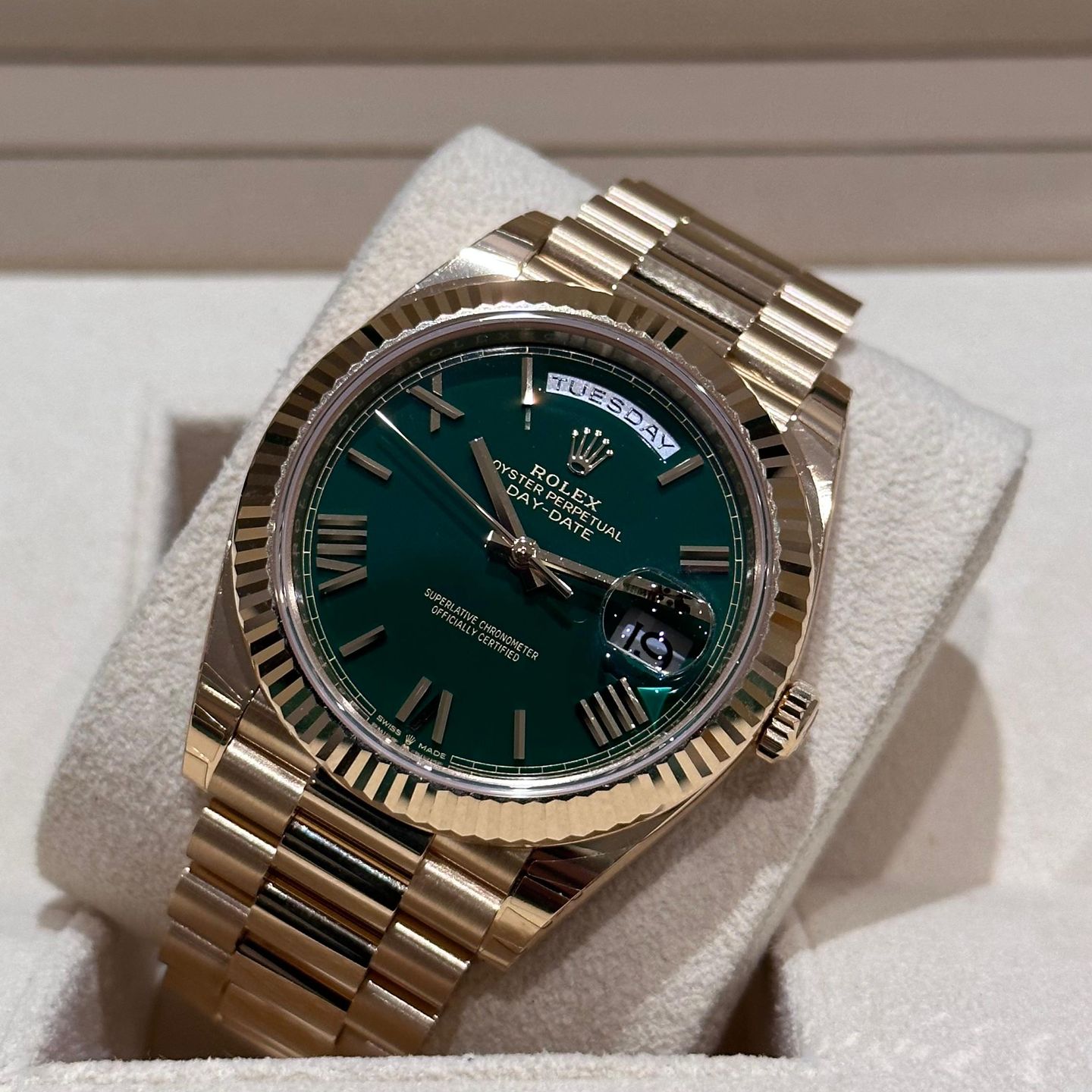 Rolex Day-Date 40 228238 (2024) - Groen wijzerplaat 40mm Geelgoud (6/7)