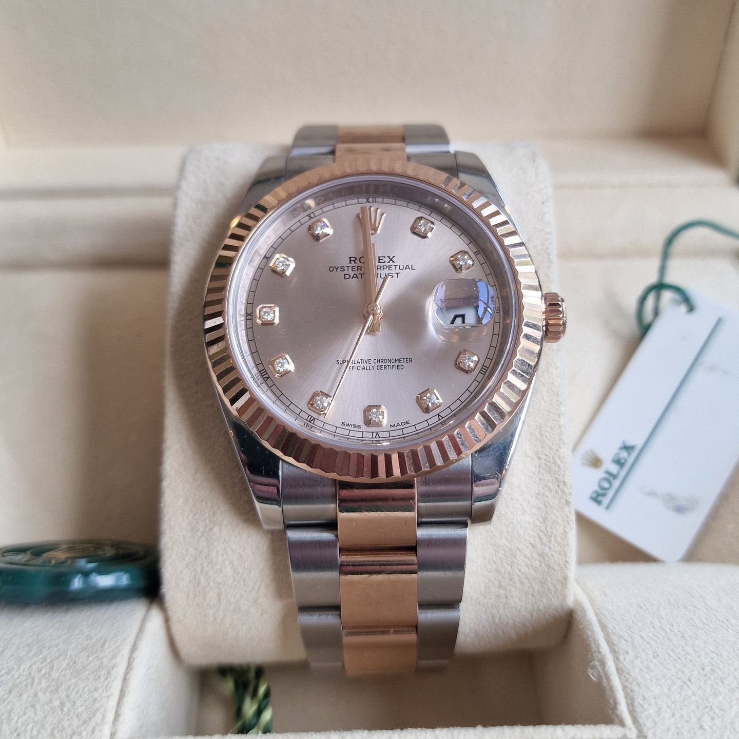 Rolex Datejust 41 126331 (2017) - Roze wijzerplaat 41mm Staal (3/7)