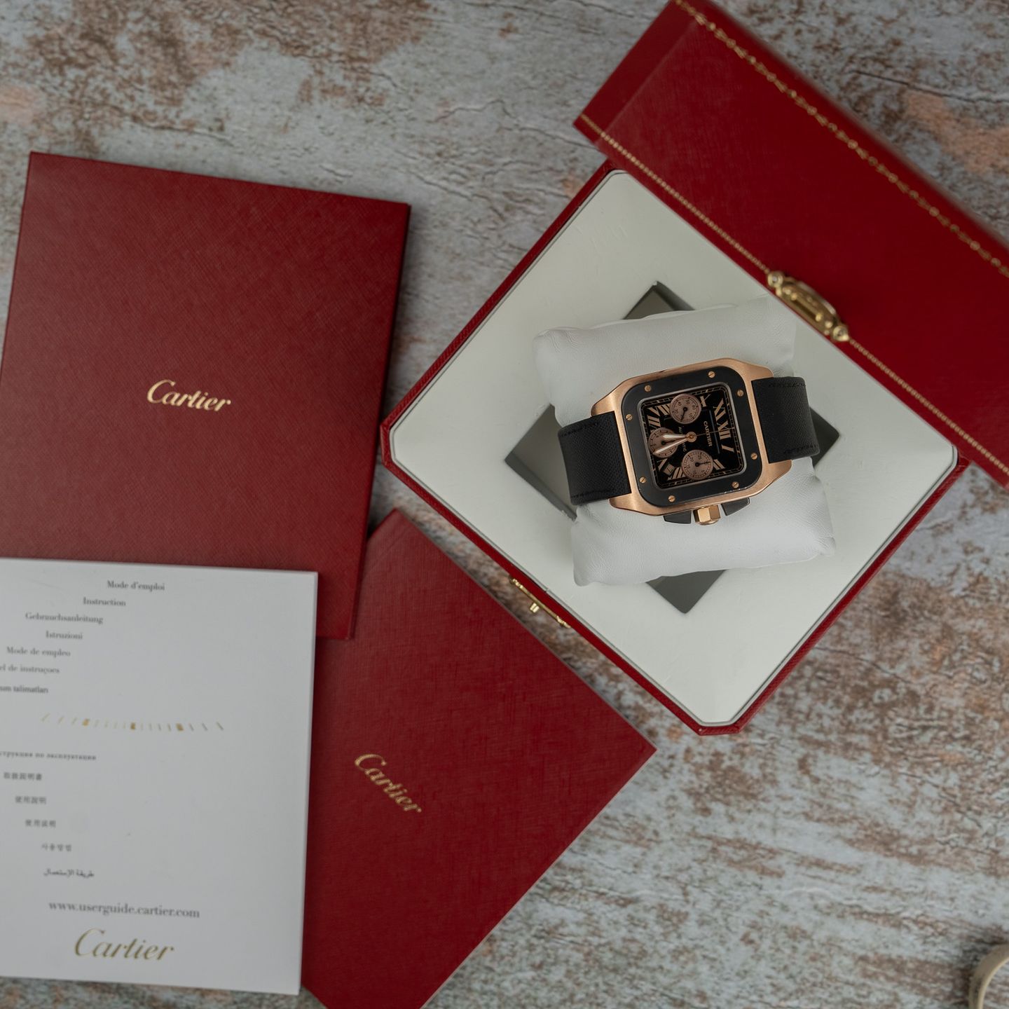 Cartier Santos 100 w2020003 (2013) - Black dial 40 mm Rose Gold case (1/8)