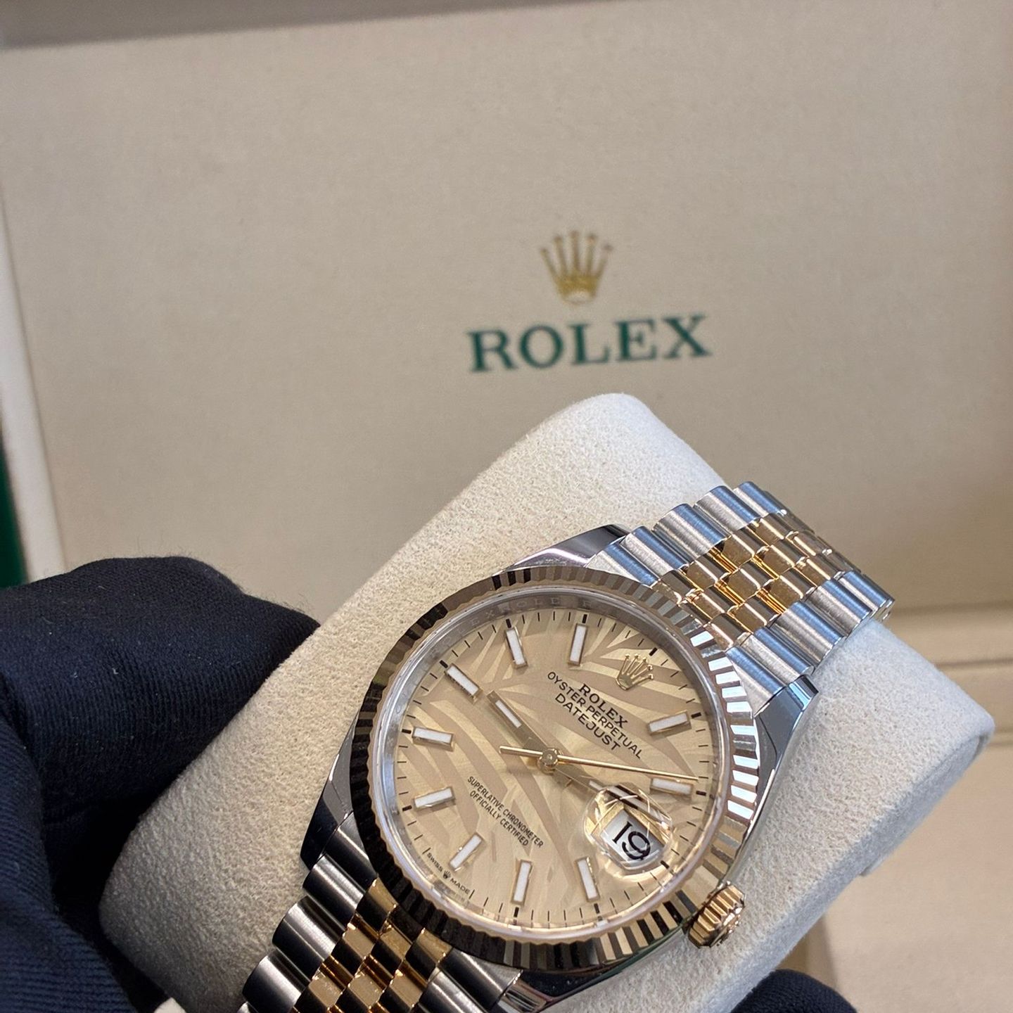 Rolex Datejust 36 126233 CHAMP PALM JUB (2024) - Unknown dial 36 mm Gold/Steel case (5/6)