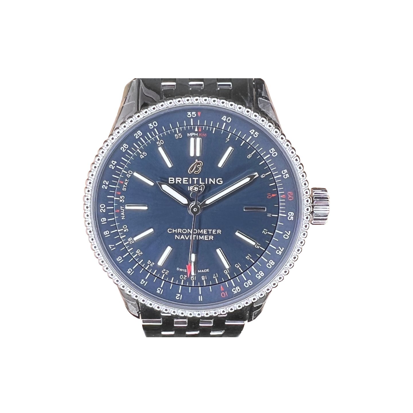 Breitling Navitimer A17395161C1A1 (2024) - Blauw wijzerplaat 35mm Staal (4/8)