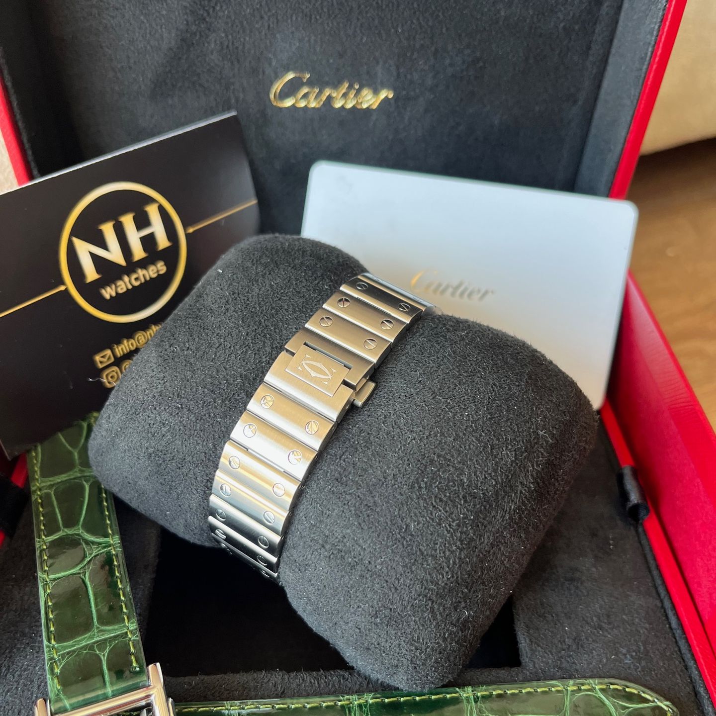 Cartier Santos WSSA0061 (2025) - Groen wijzerplaat 35mm Staal (6/8)