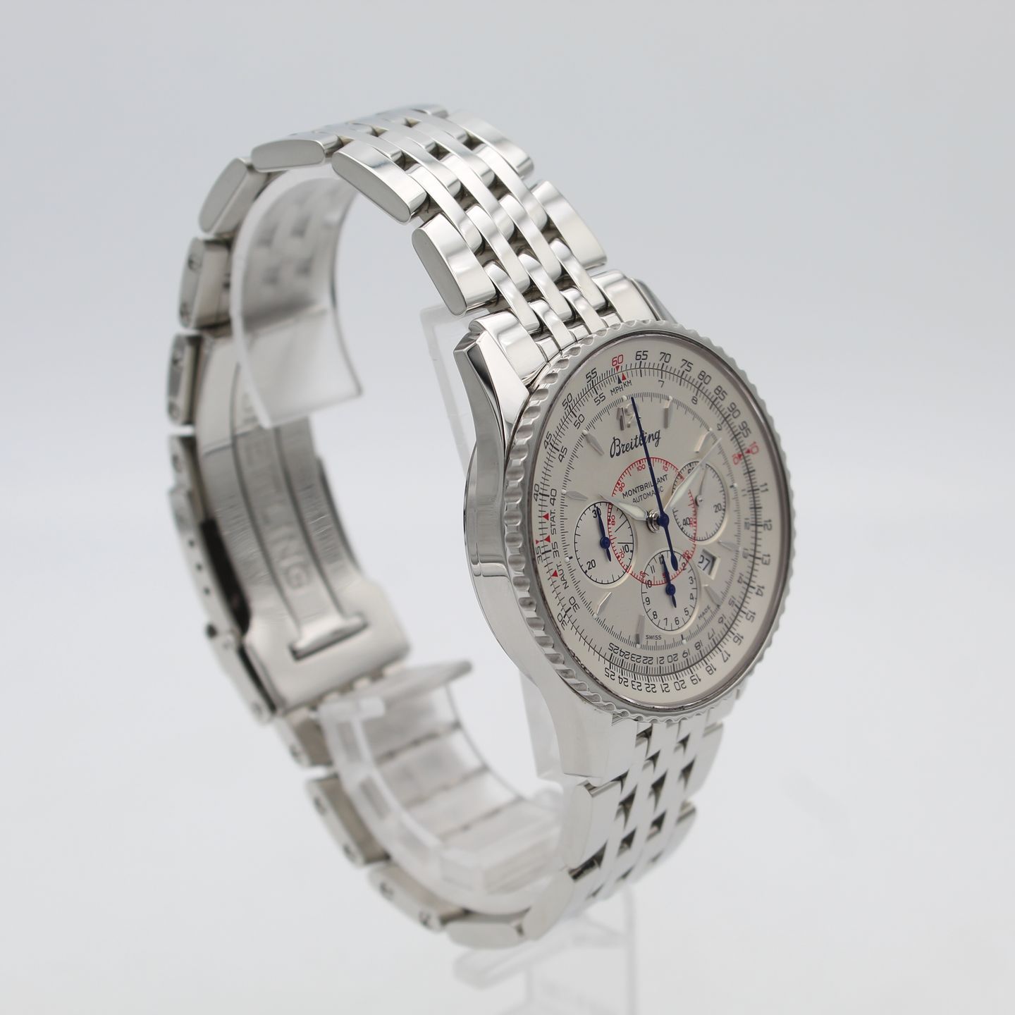 Breitling Montbrillant Datora A41370 (2019) - Silver dial 38 mm Steel case (3/8)