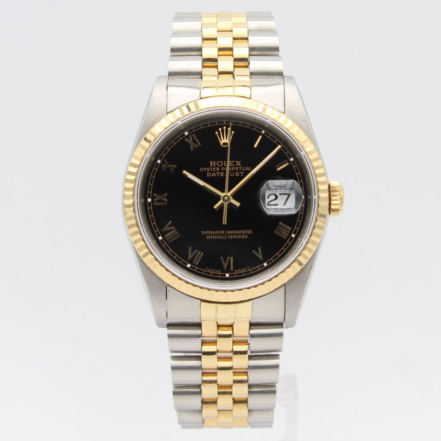 Rolex Datejust 36 16233 (1989) - Black dial 36 mm Gold/Steel case (1/8)