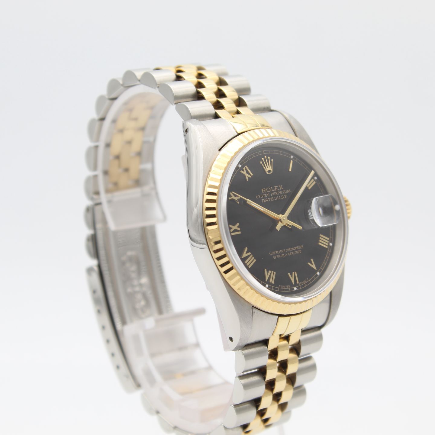 Rolex Datejust 36 16233 (1989) - Black dial 36 mm Gold/Steel case (2/8)
