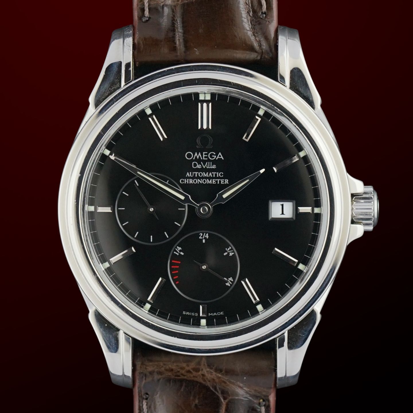 Omega De Ville 4832.50.31 (2002) - Zwart wijzerplaat 39mm Staal (1/8)
