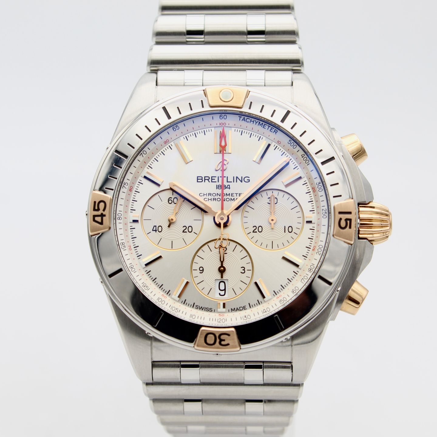 Breitling Chronomat 42 IB0134101G1A1 (2022) - Zilver wijzerplaat 42mm Goud/Staal (1/8)