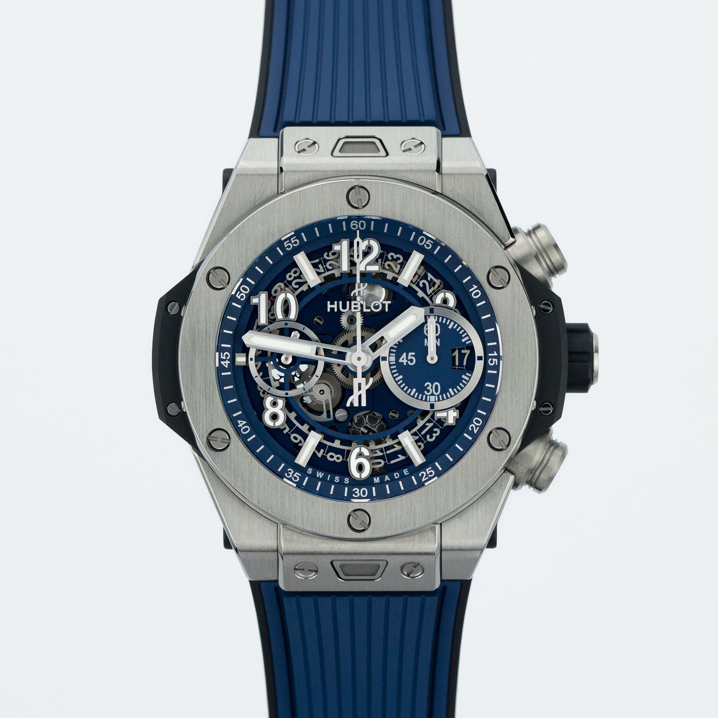 Hublot Big Bang Unico 421.NX.5170.RX (2023) - Blue dial 44 mm Titanium case (1/8)