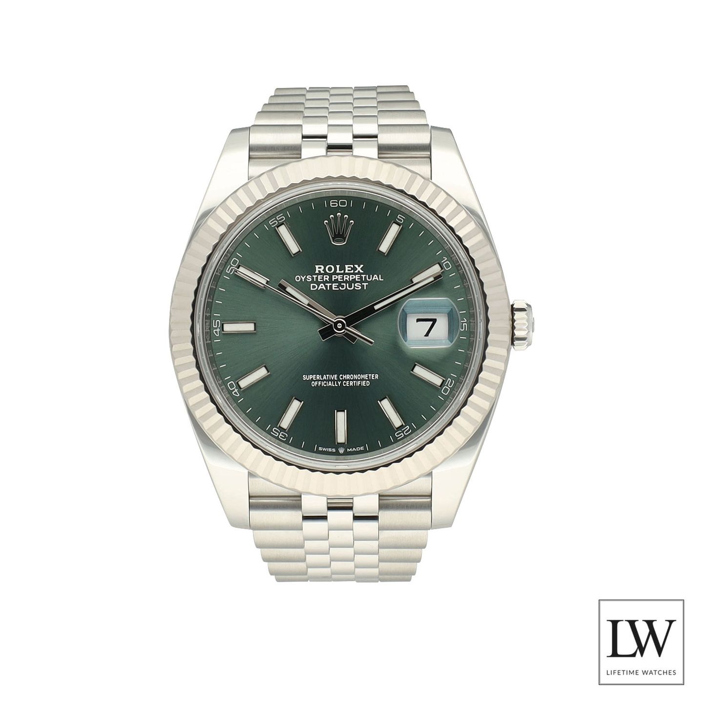 Rolex Datejust 41 126334 (2025) - Green dial 41 mm Steel case (3/8)