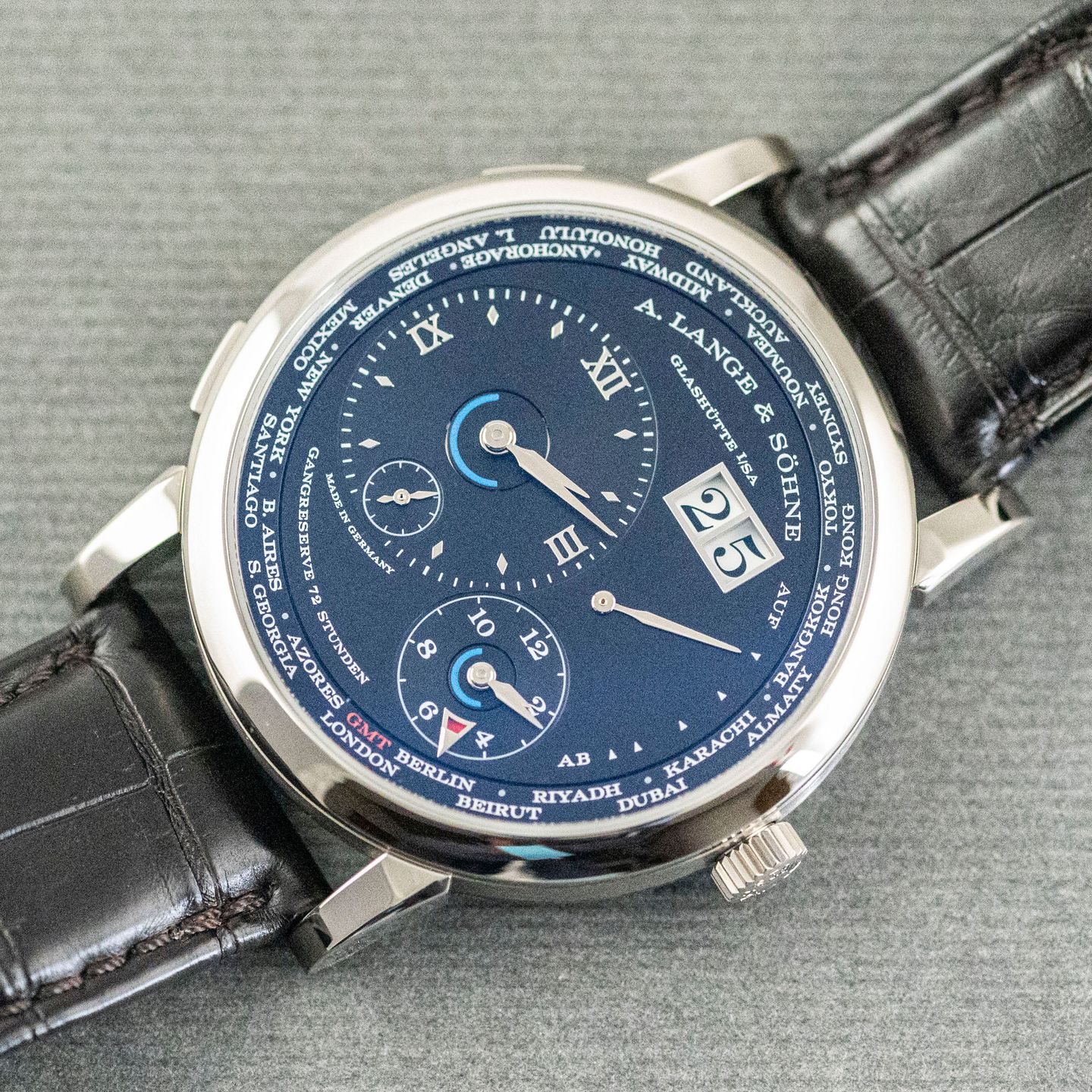 A. Lange & Söhne Lange 1 136.029 (2021) - Black dial 42 mm White Gold case (1/8)