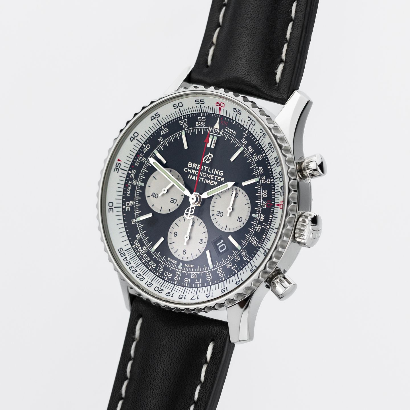 Breitling Navitimer 01 (46 MM) AB012721/BD09/441X (Onbekend (willekeurig serienummer)) - Zwart wijzerplaat 46mm Staal (3/8)