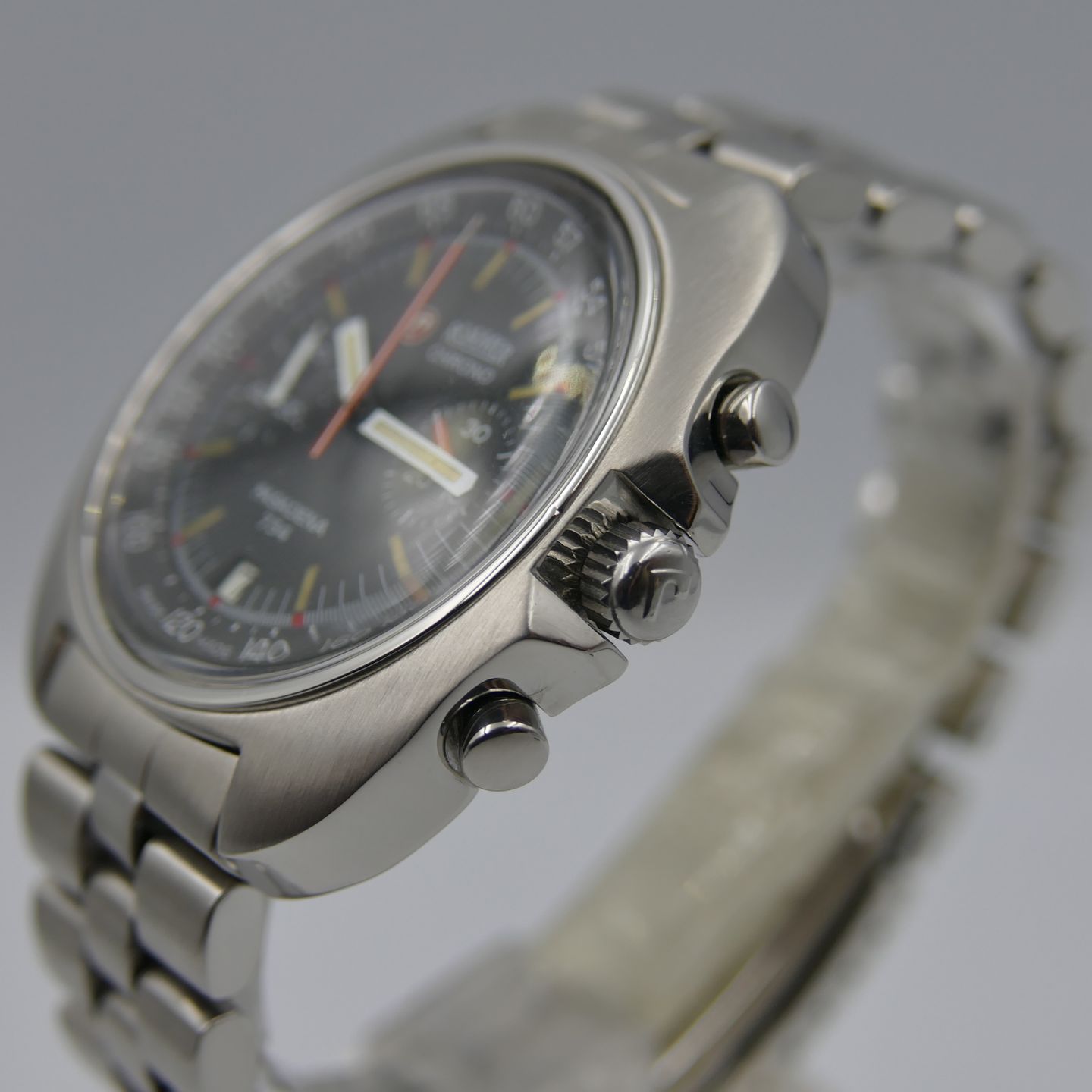 Roamer Vintage 70s vintage watch mens Roamer Pasadena 734 ref 734-9120.608 chrono valjoux 7734 serviced (1970) - Black dial 43 mm Steel case (4/8)