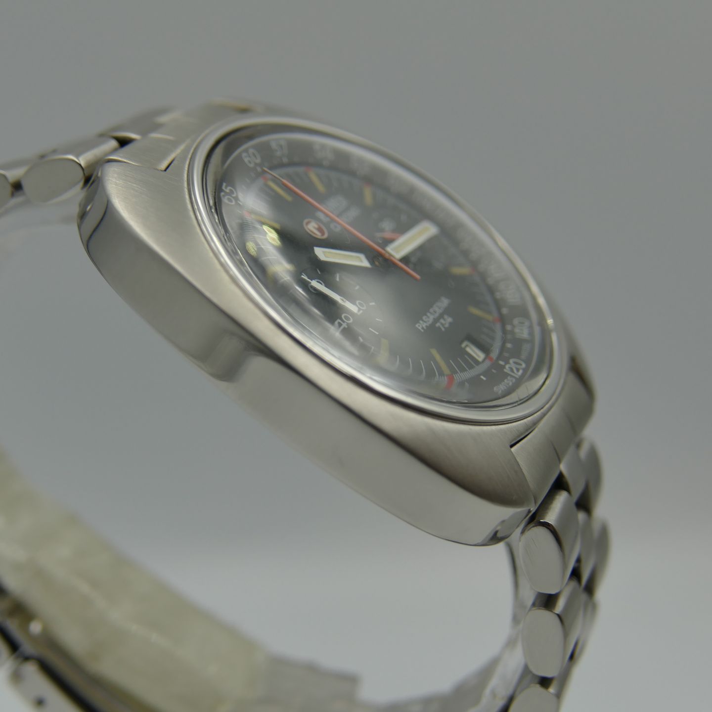 Roamer Vintage 70s vintage watch mens Roamer Pasadena 734 ref 734-9120.608 chrono valjoux 7734 serviced (1970) - Black dial 43 mm Steel case (5/8)