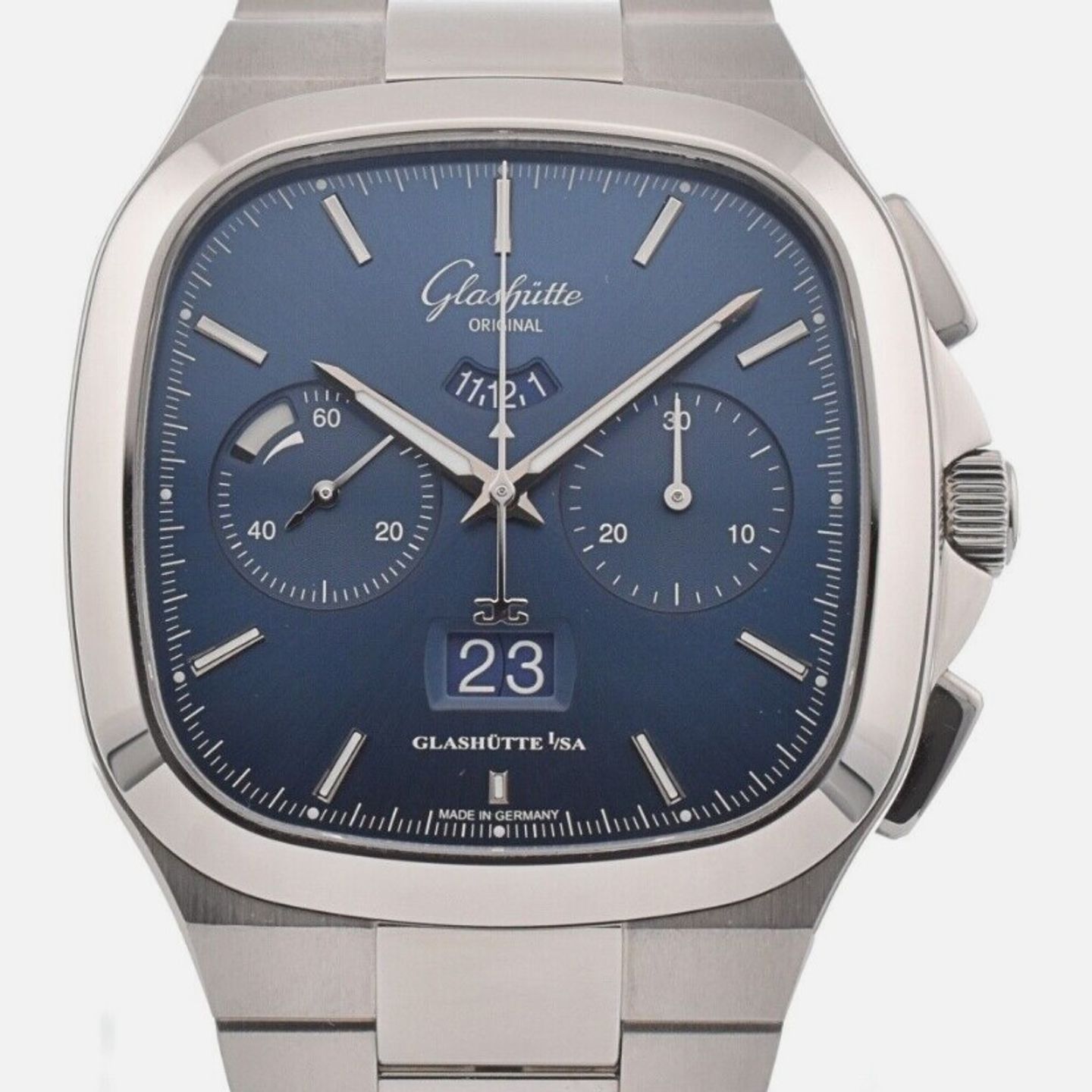 Glashütte Original Senator Chronograph Panorama Date 1-37-02-08-02-70 (2024) - Blue dial 40 mm Steel case (1/1)