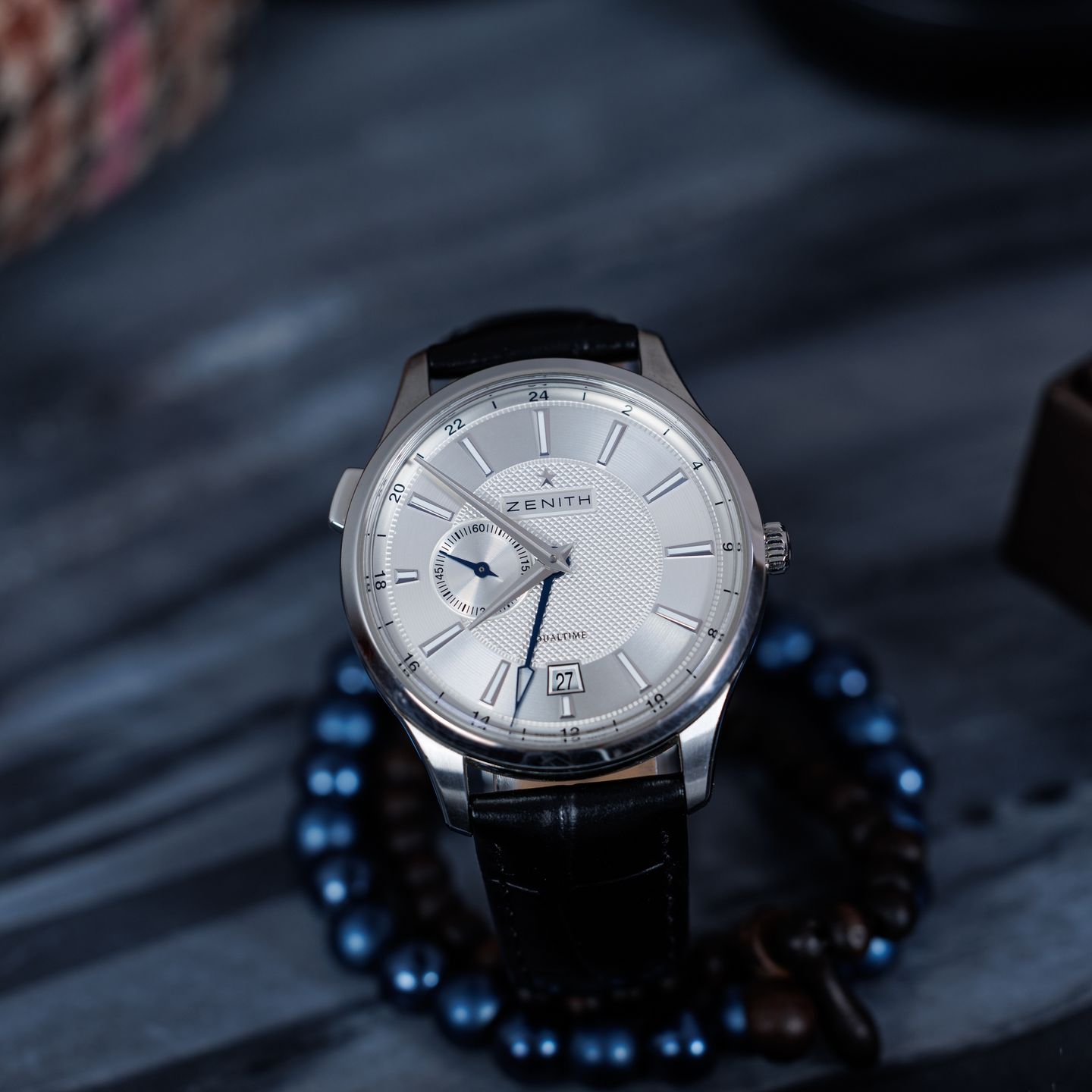 Zenith Elite Dual Time 03.2130.682/02.C498 (2011) - Silver dial 40 mm Steel case (1/8)