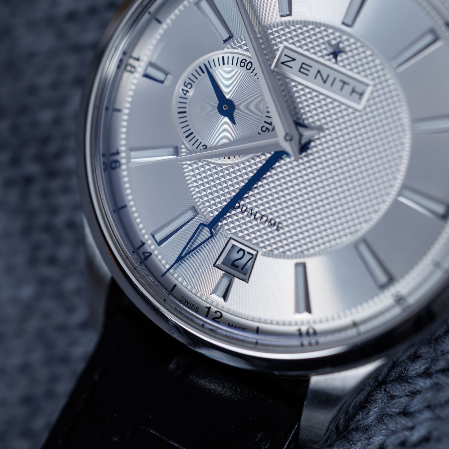 Zenith Elite Dual Time 03.2130.682/02.C498 (2011) - Silver dial 40 mm Steel case (6/8)