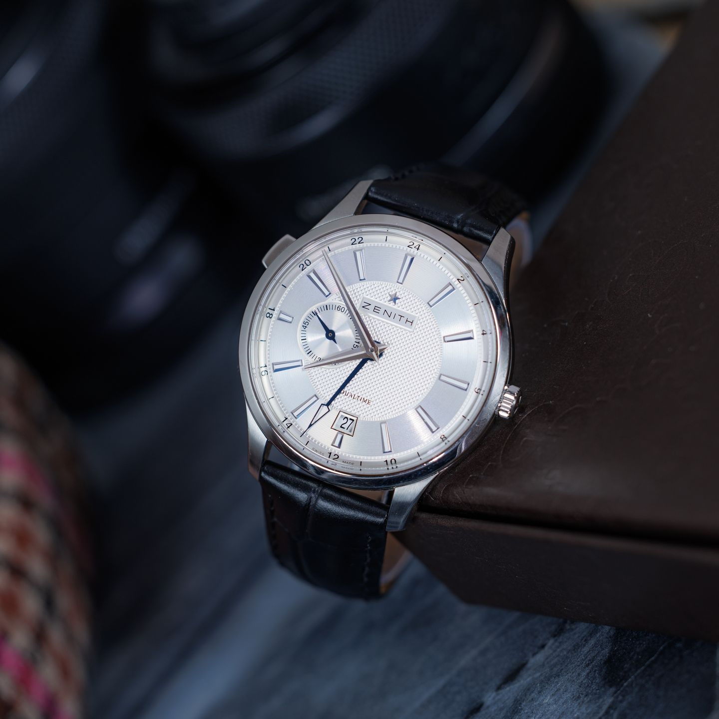 Zenith Elite Dual Time 03.2130.682/02.C498 (2011) - Silver dial 40 mm Steel case (4/8)