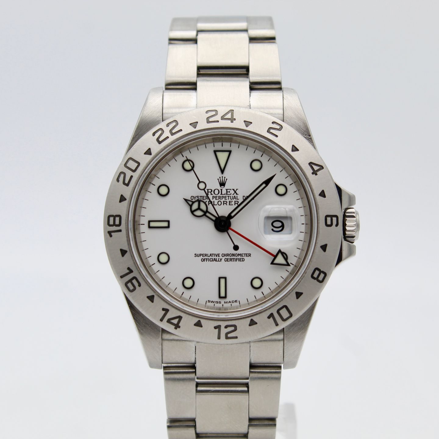 Rolex Explorer II 16570 (2004) - Zwart wijzerplaat 40mm Staal (1/8)