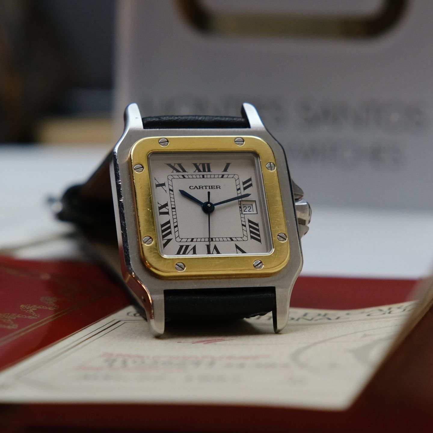 Cartier Santos 2961 (1997) - Silver dial 29 mm Gold/Steel case (3/6)