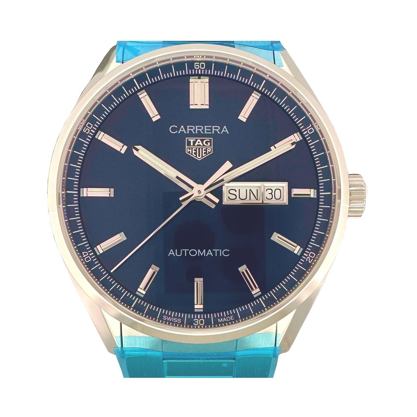 TAG Heuer Carrera Calibre 5 WBN2012.BA0640 (2024) - Blauw wijzerplaat 41mm Staal (1/8)