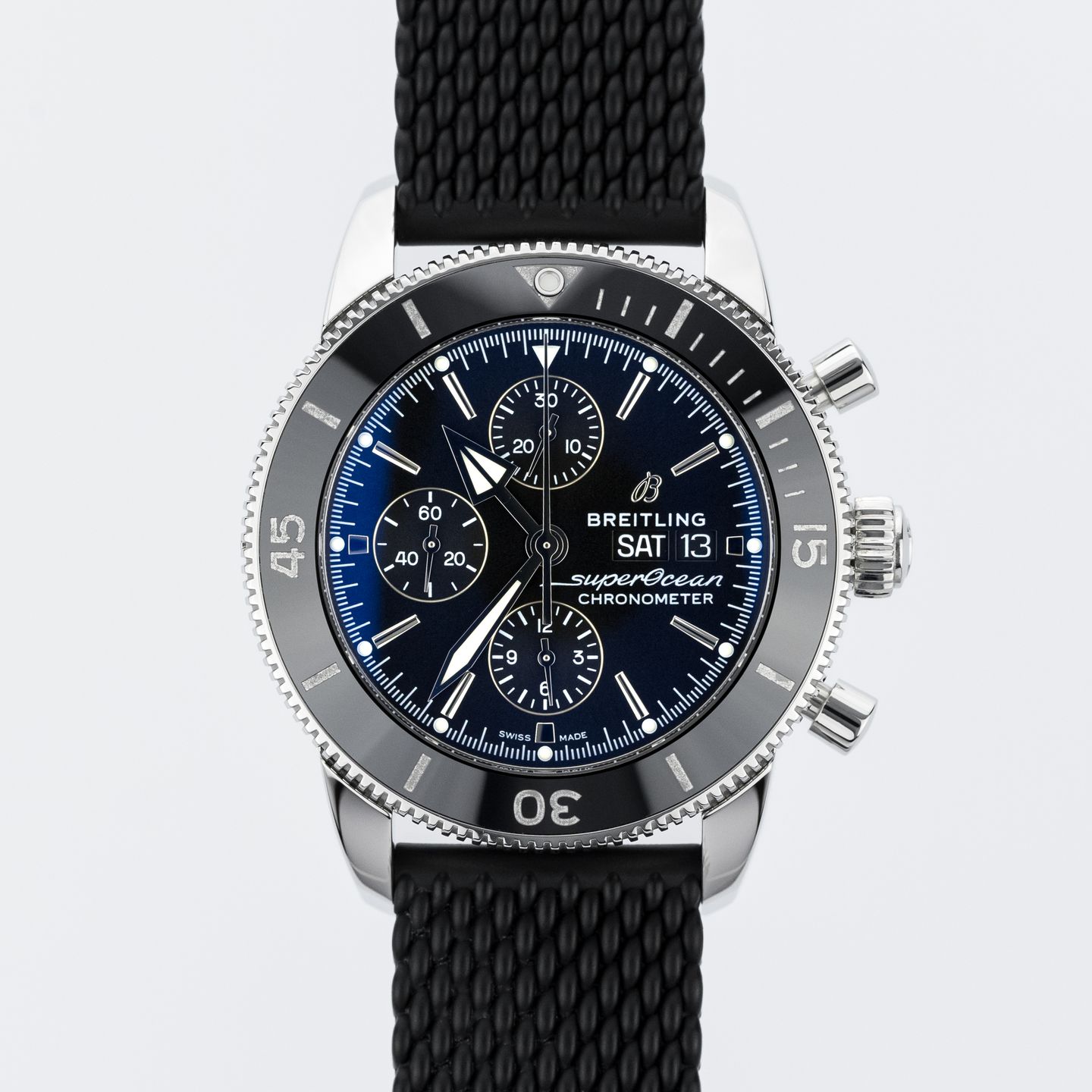 Breitling Superocean Heritage II Chronograph A13313121B1S1 (2018) - Zwart wijzerplaat 44mm Staal (1/8)