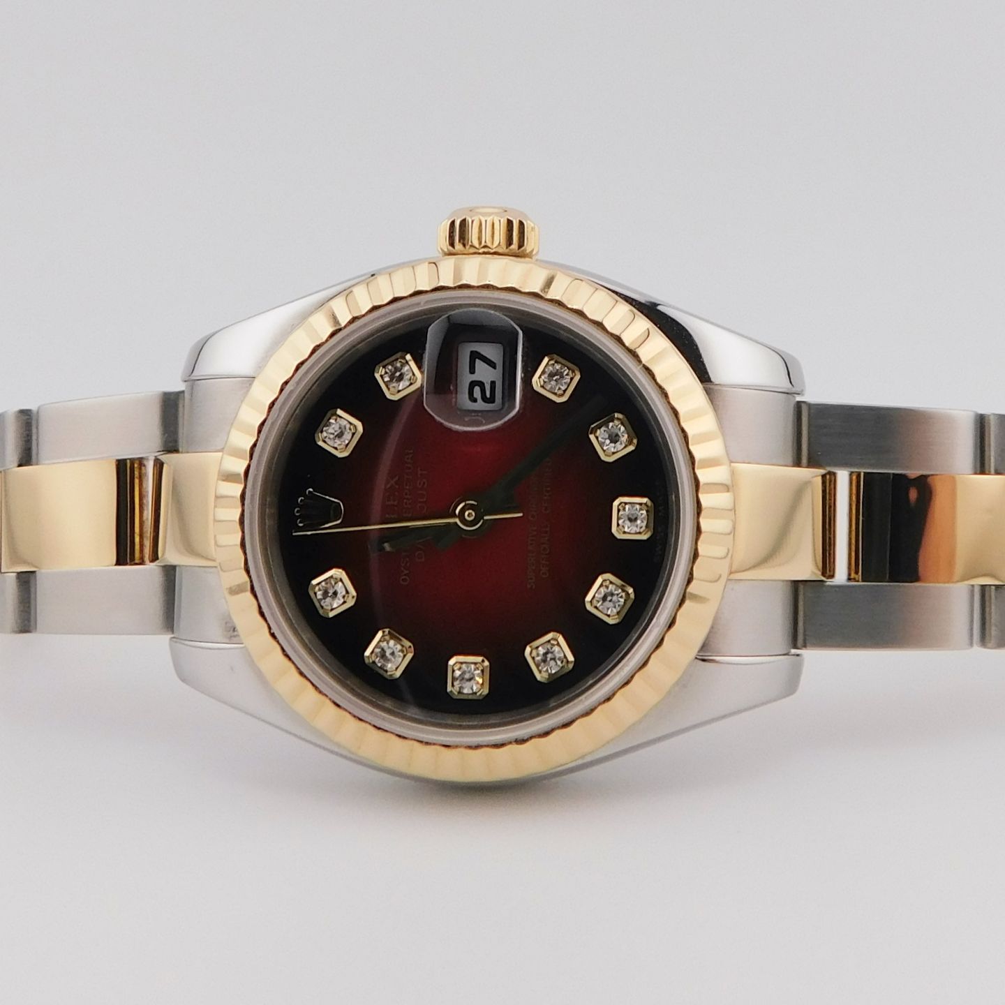Rolex Lady-Datejust 179173 (2005) - Rood wijzerplaat 26mm Goud/Staal (3/4)