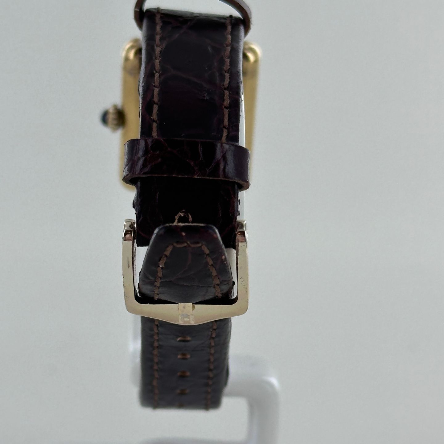Cartier Tank 2413 (1978) - Gold dial 21 mm Silver case (5/7)