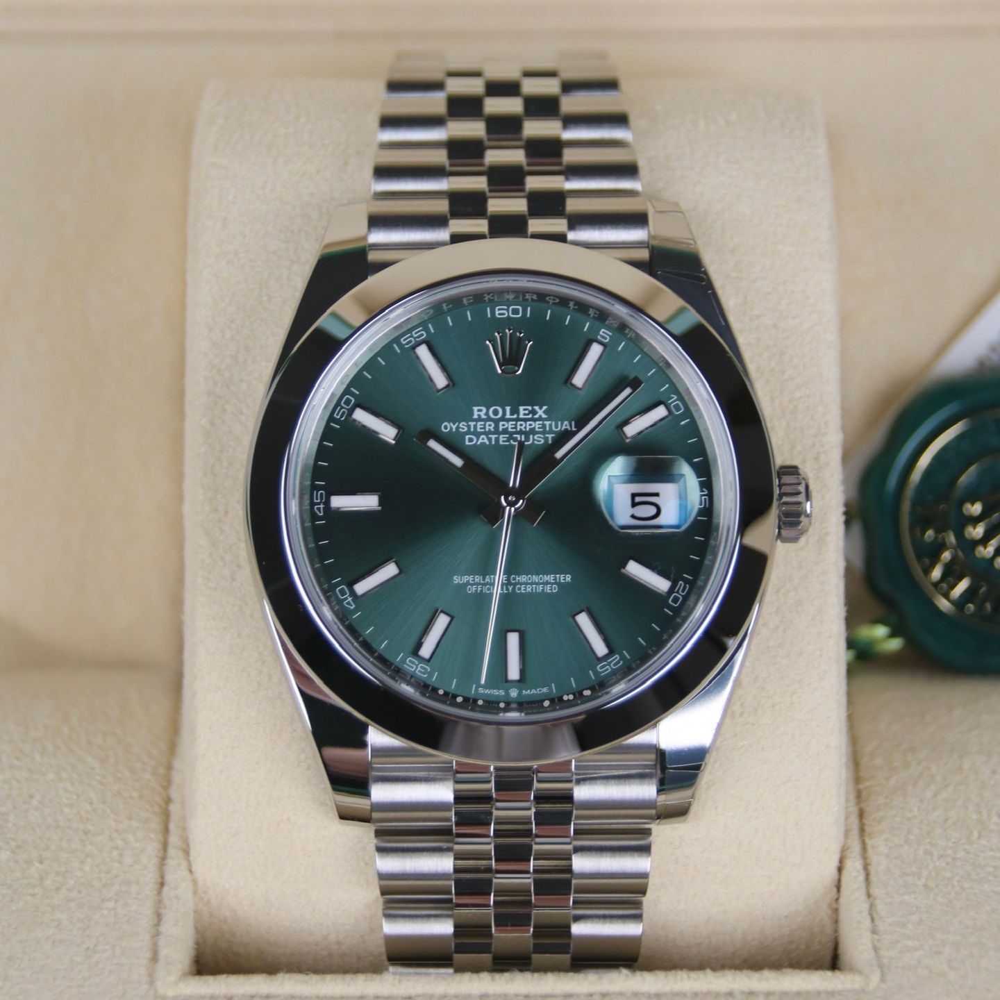 Rolex Datejust 41 126300 (2024) - Groen wijzerplaat 41mm Staal (6/8)