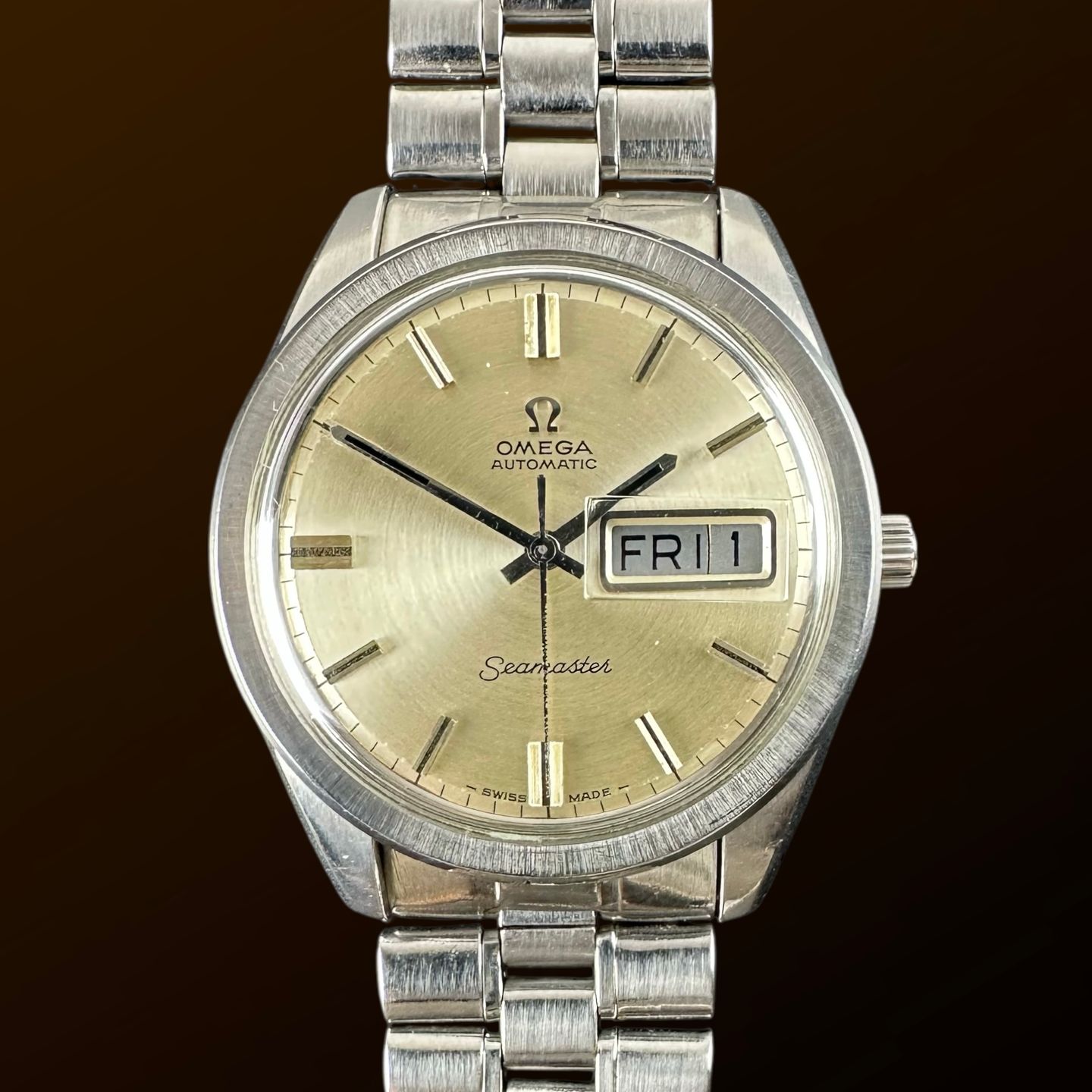 Omega Seamaster 166.032 (1969) - Champagne wijzerplaat 36mm Staal (1/8)