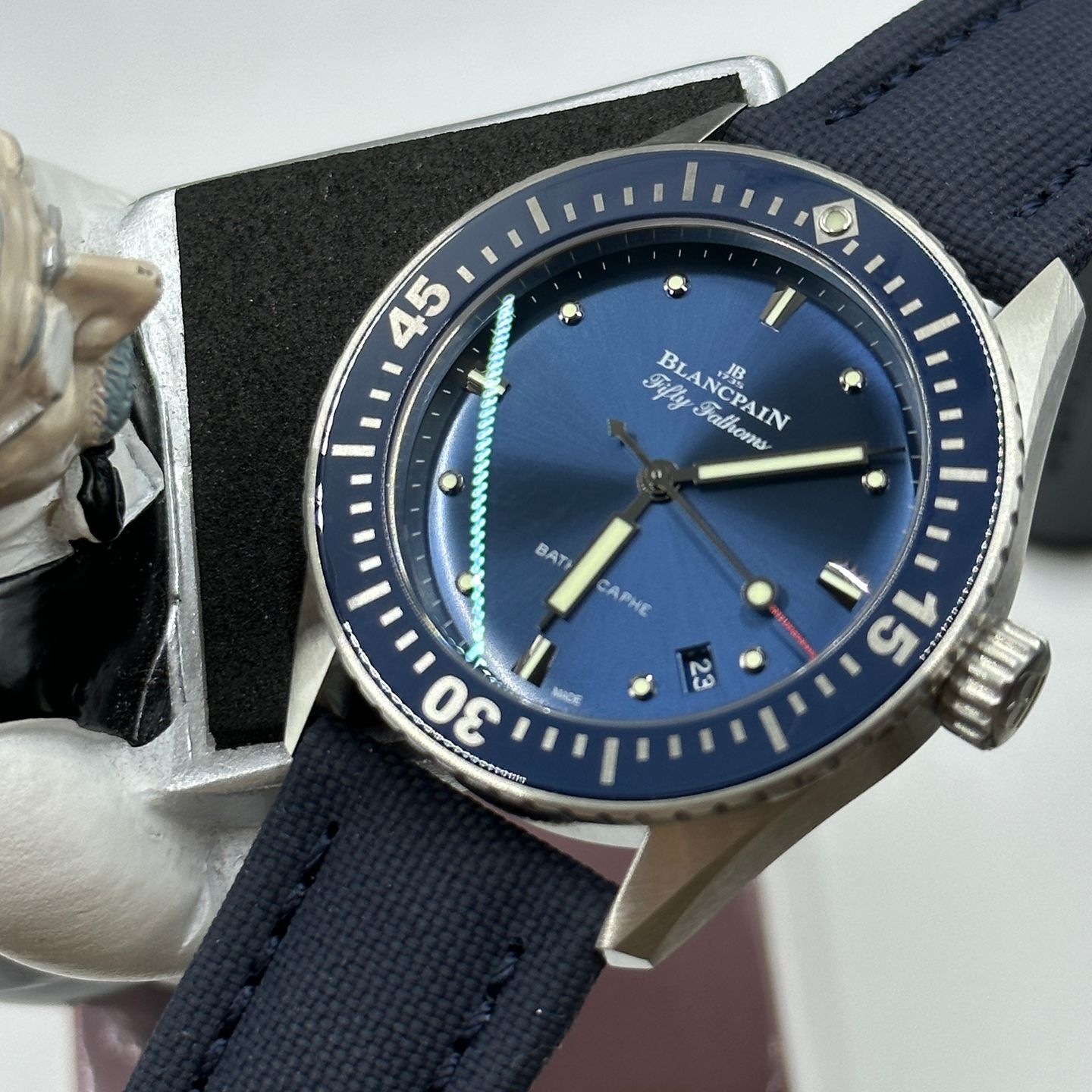 Blancpain Fifty Fathoms Bathyscaphe 5100-1140-052A (2024) - Blauw wijzerplaat 38mm Staal (1/8)