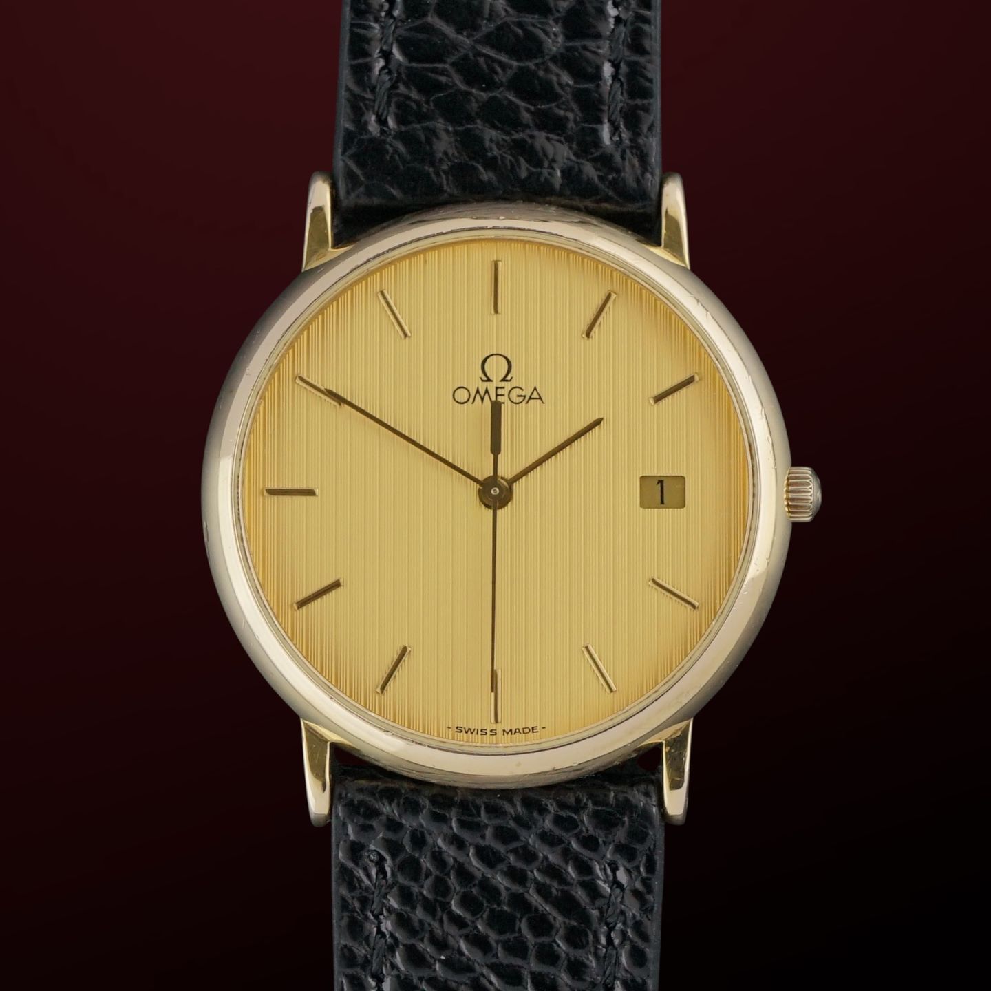 Omega De Ville 196.0312.1 (1986) - Gold dial 32 mm Gold/Steel case (1/8)