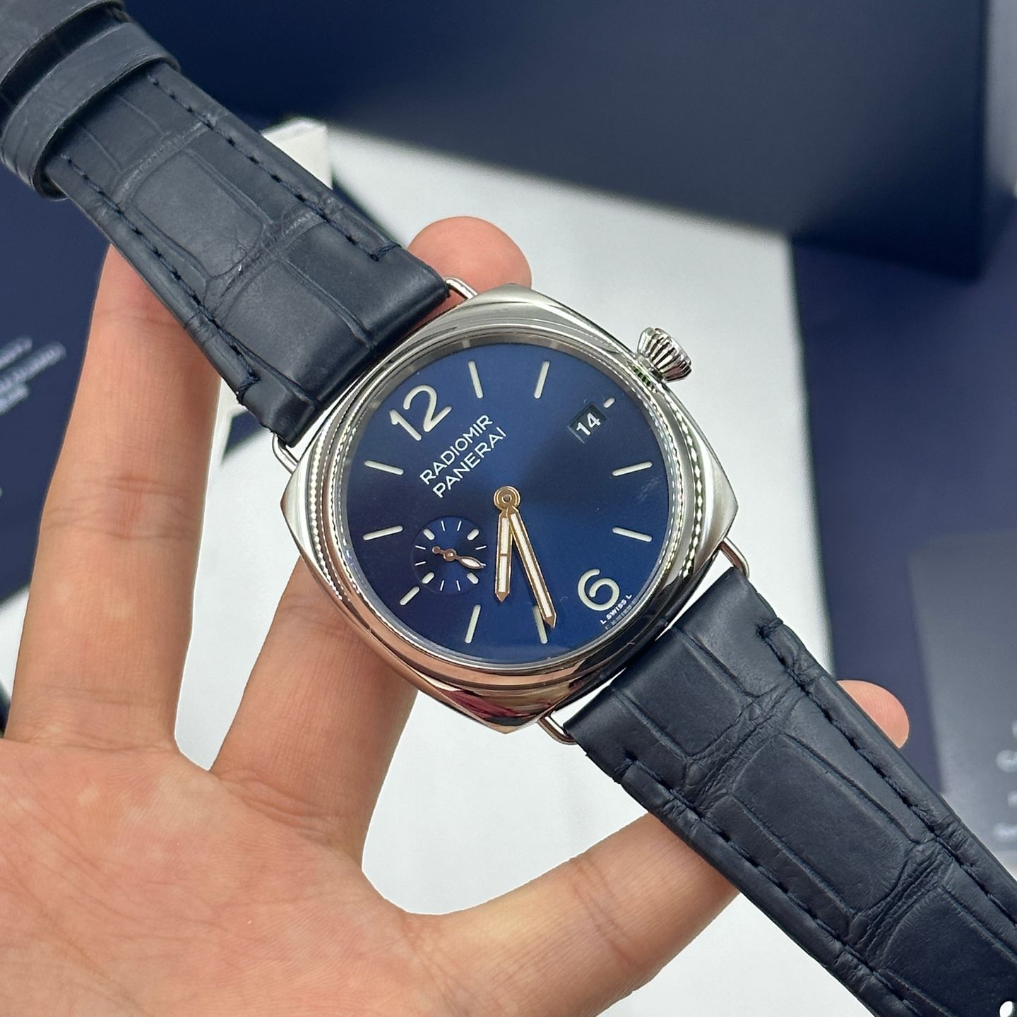 Panerai Radiomir PAM01293 (2023) - Blauw wijzerplaat 40mm Staal (8/8)