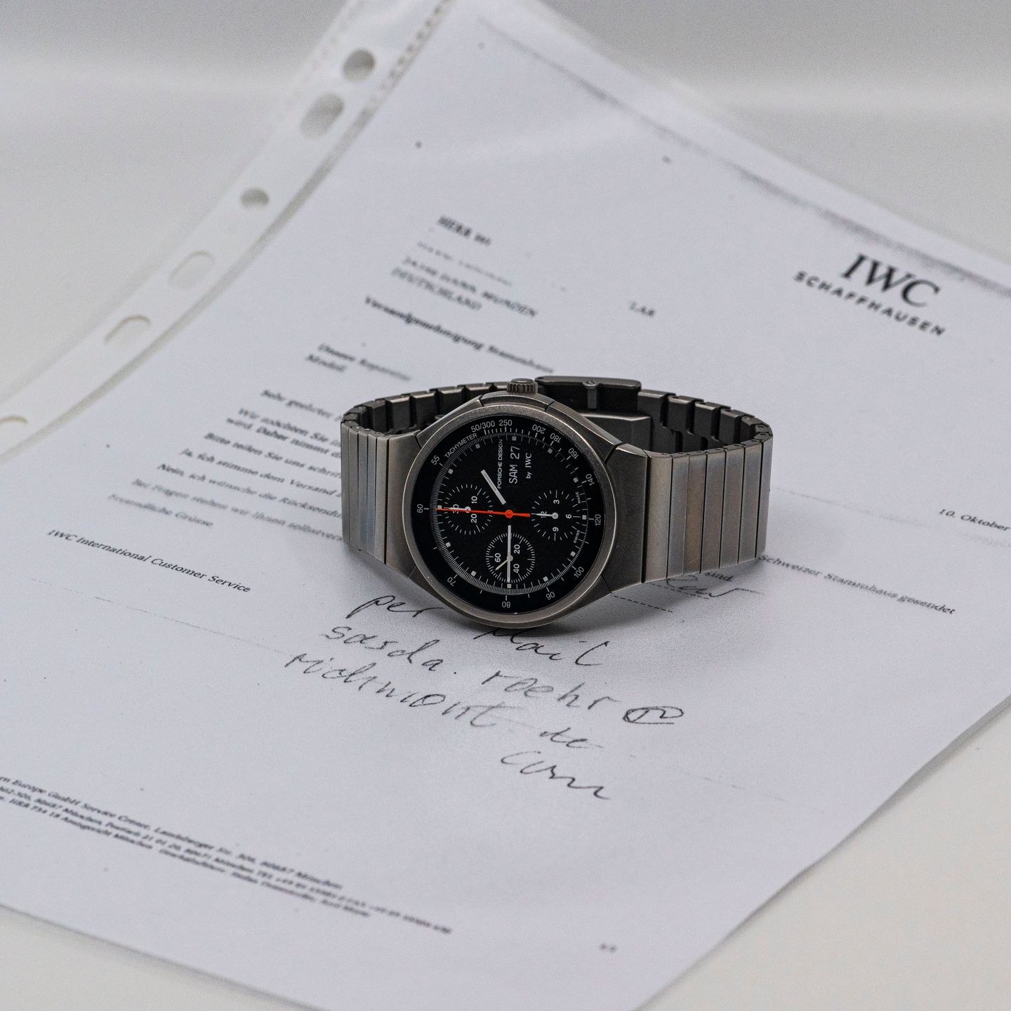 IWC Porsche Design IW3702 (Onbekend (willekeurig serienummer)) - Zwart wijzerplaat 42mm Titanium (4/8)