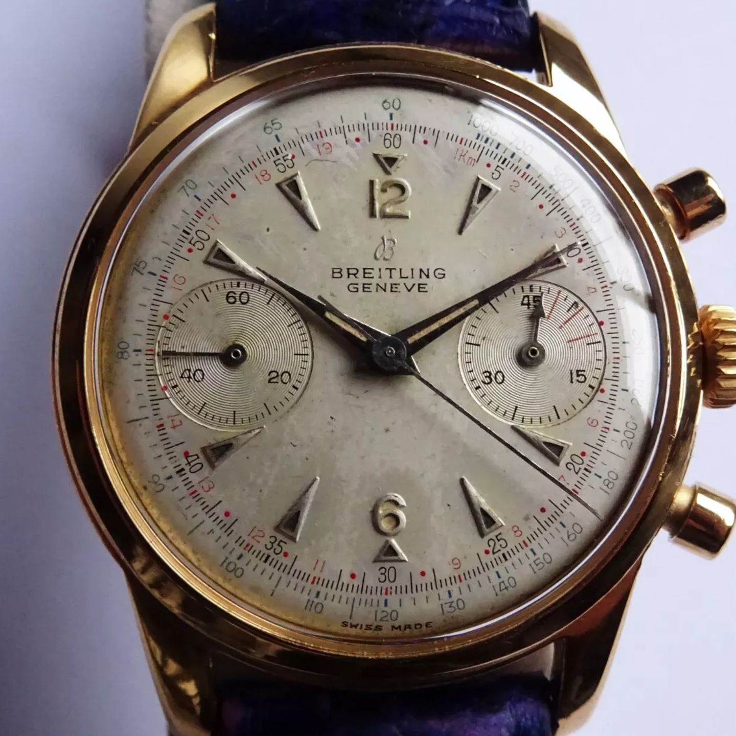 Breitling Vintage 1191 (1956) - Silver dial 36 mm Gold/Steel case (2/8)