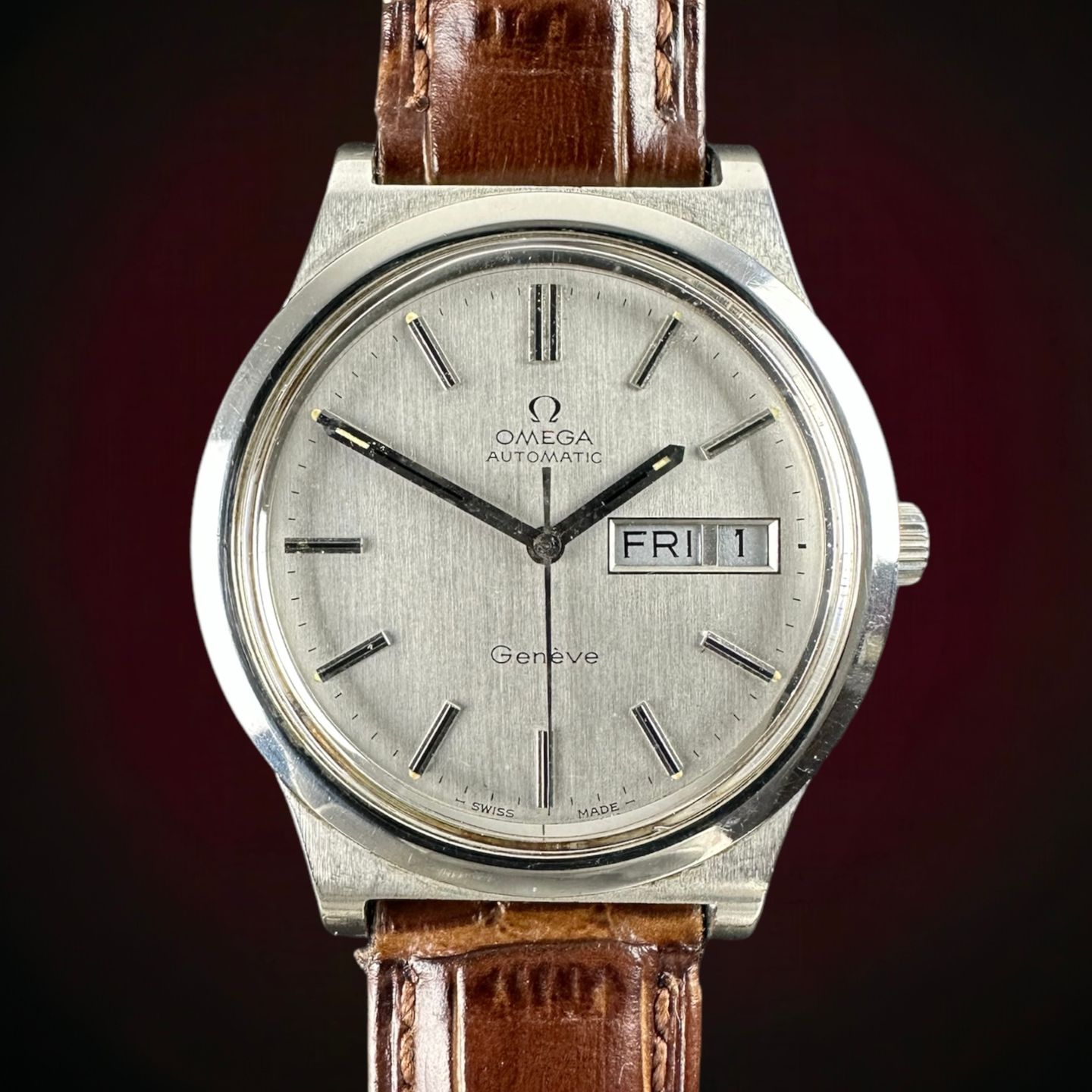 Omega Genève 166.0169 (1973) - Grey dial 36 mm Steel case (1/8)