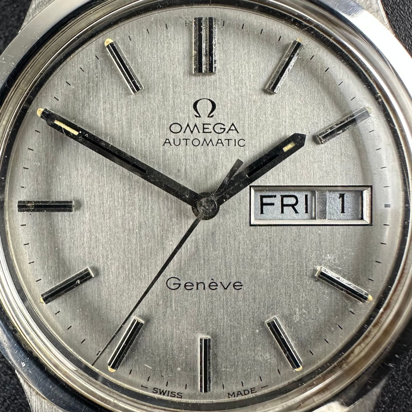 Omega Genève 166.0169 (1973) - Grijs wijzerplaat 36mm Staal (8/8)