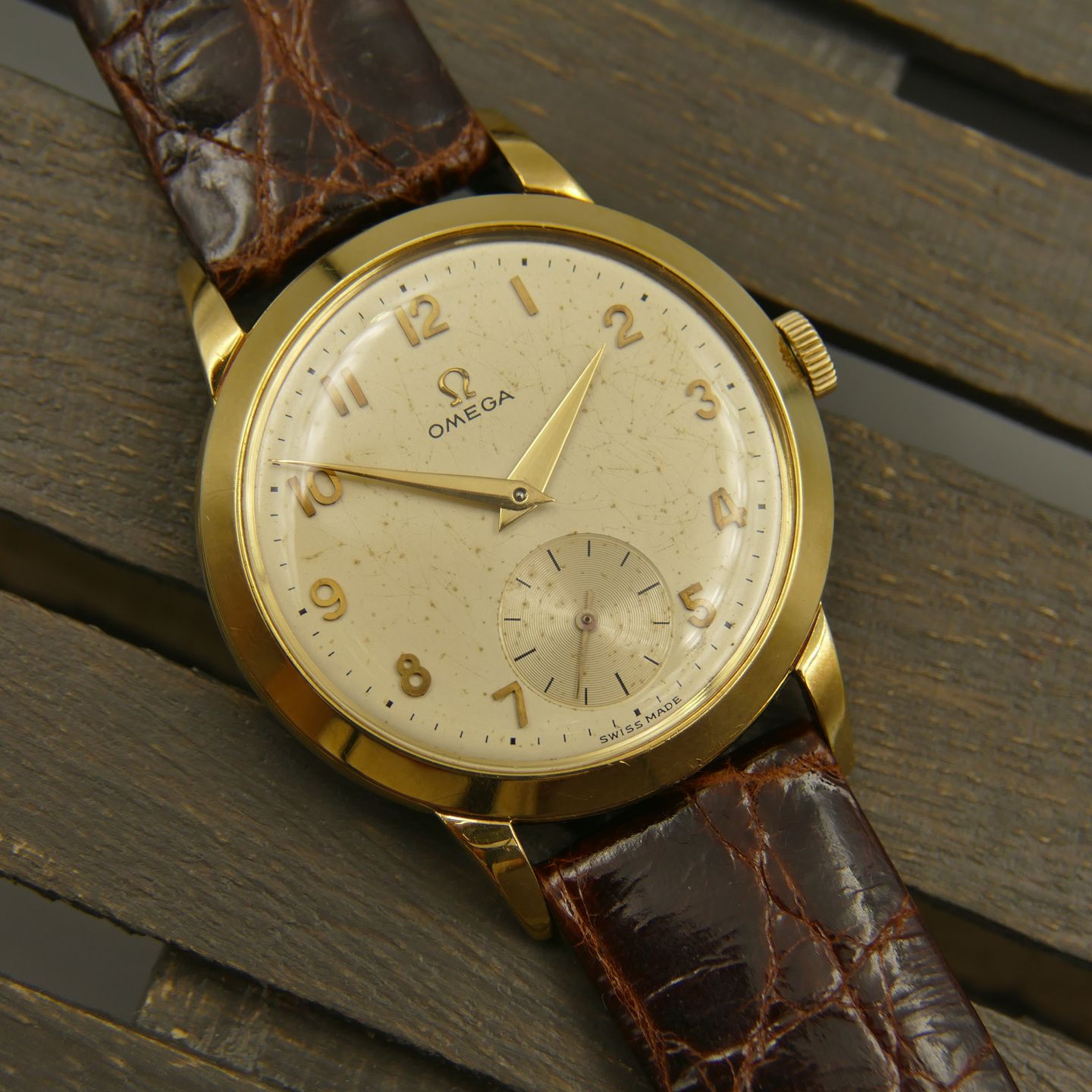 Omega Vintage Omega tresor ref. 2684 solid gold 14k 36mm cal. 266 (1952) - Onbekend wijzerplaat 36mm Geelgoud (1/8)