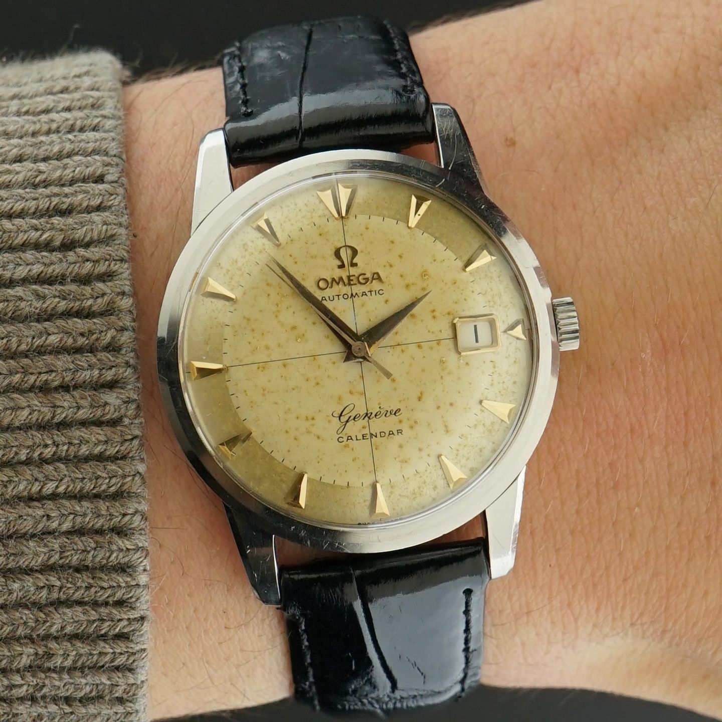 Omega Genève 2982 (1958) - Champagne dial 34 mm Steel case (2/8)