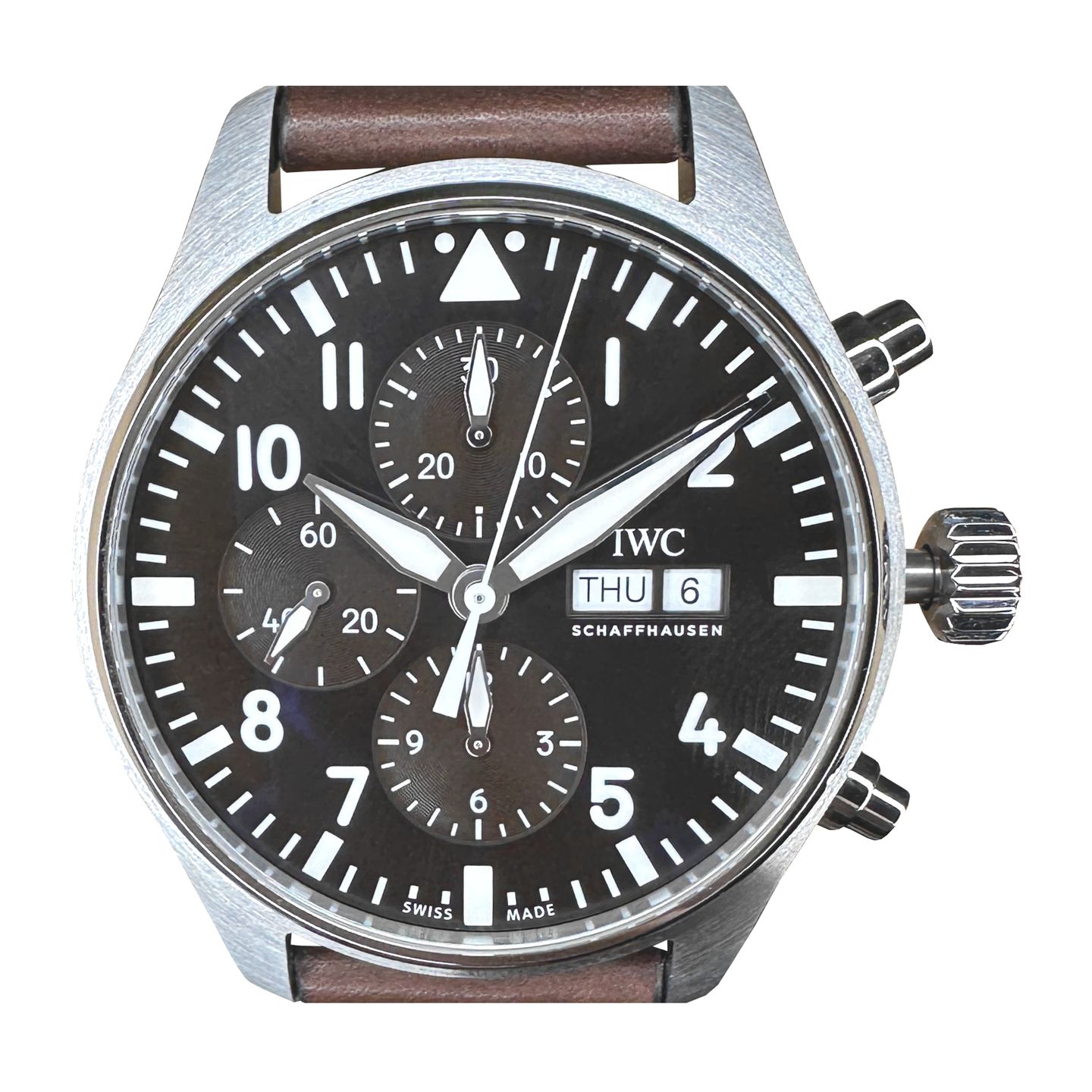 IWC Pilot Chronograph IW377713 (2022) - Brown dial 43 mm Steel case (1/8)