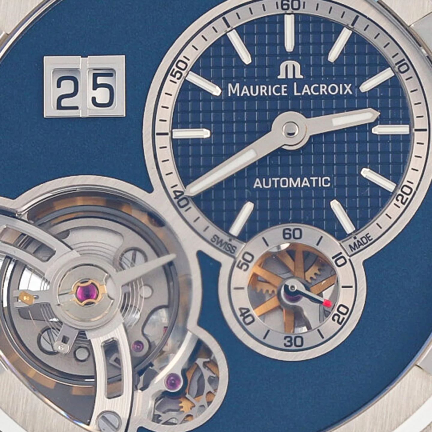 Maurice Lacroix Aikon AI6118-SS00E-430-C (2022) - Blauw wijzerplaat 45mm Staal (7/7)