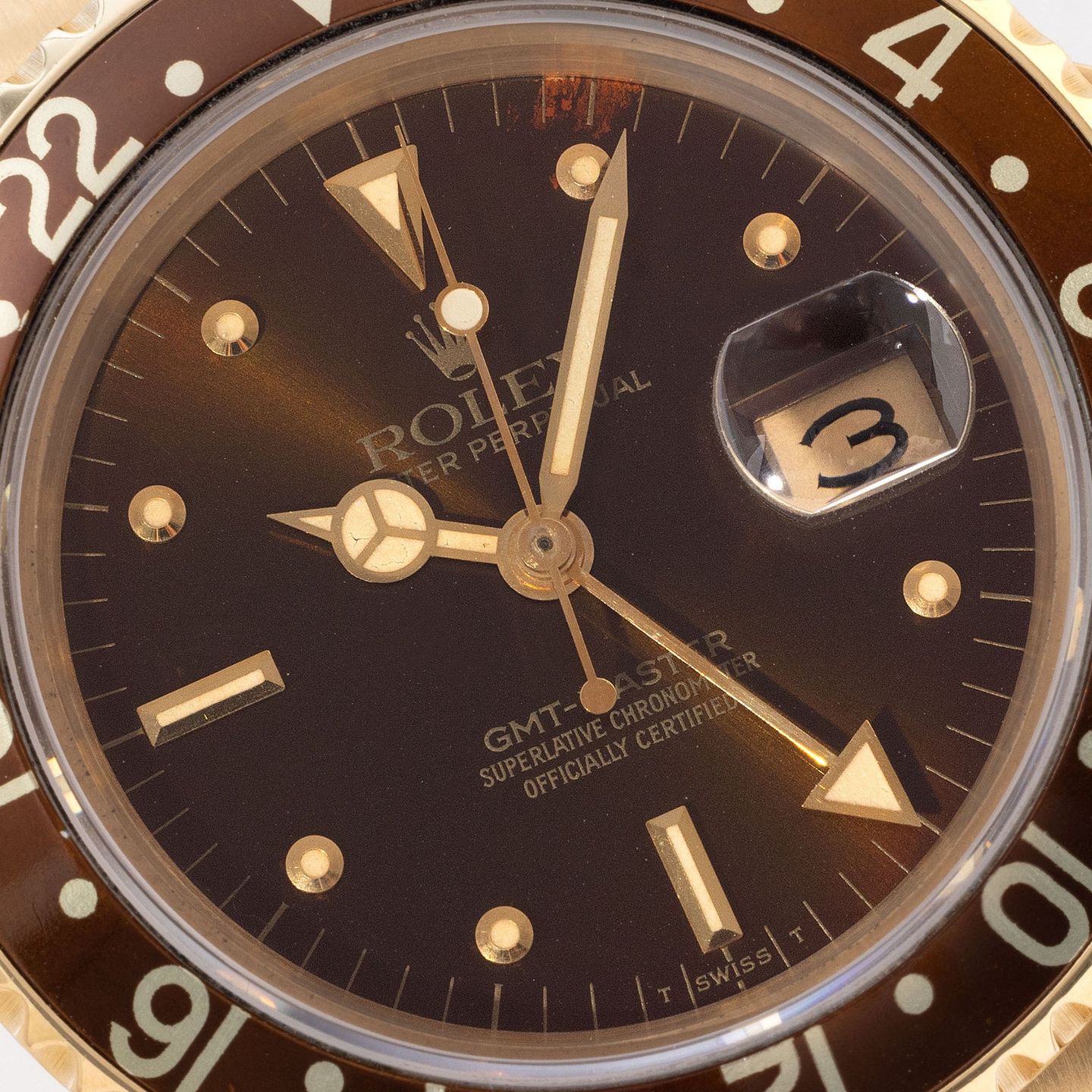 Rolex GMT-Master 16758 (1984) - Brown dial 40 mm Yellow Gold case (7/8)