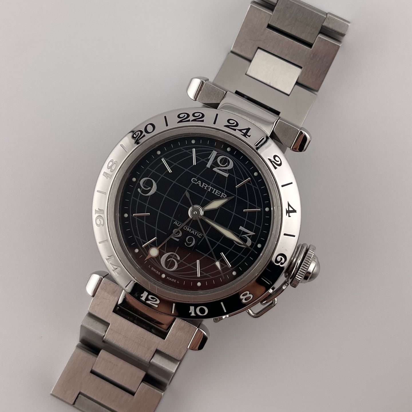 Cartier Pasha 2550 (2000) - Zwart wijzerplaat 35mm Staal (1/5)