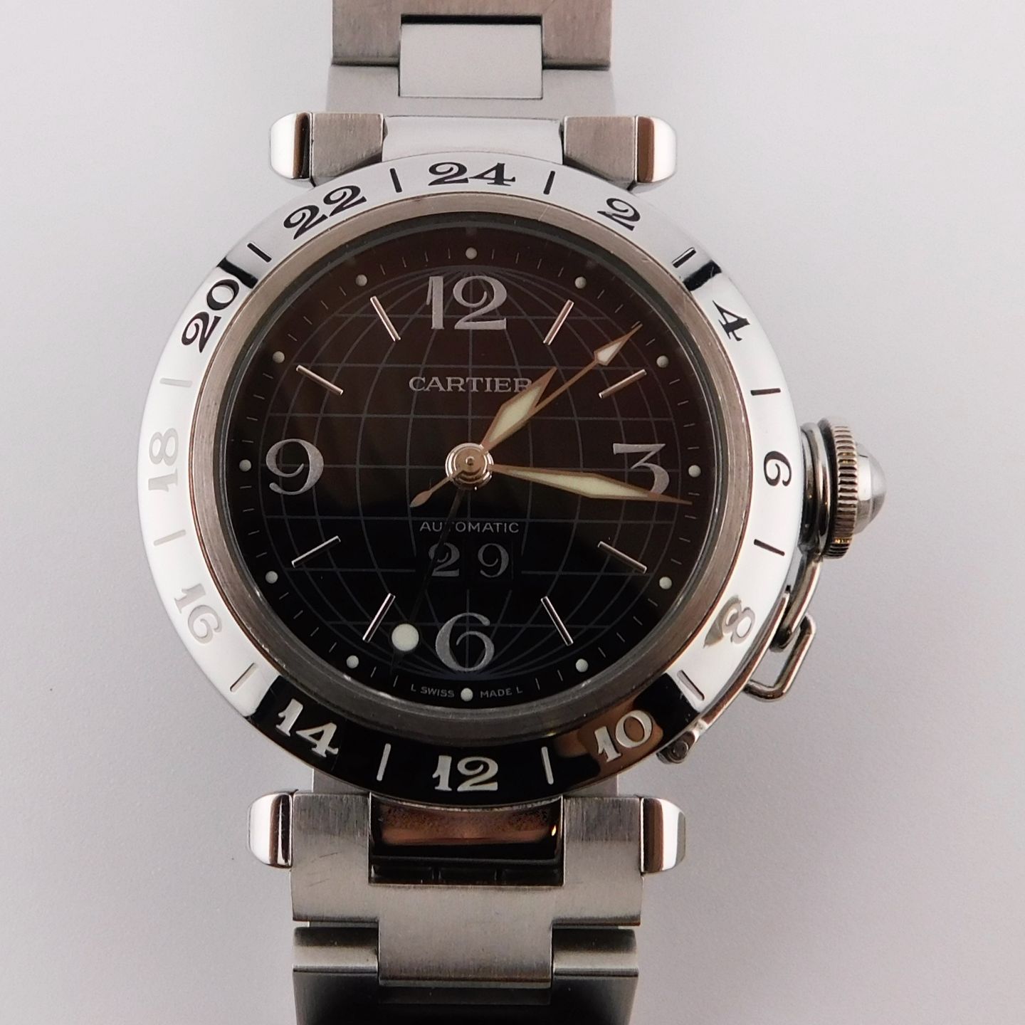 Cartier Pasha 2550 (2000) - Zwart wijzerplaat 35mm Staal (2/5)