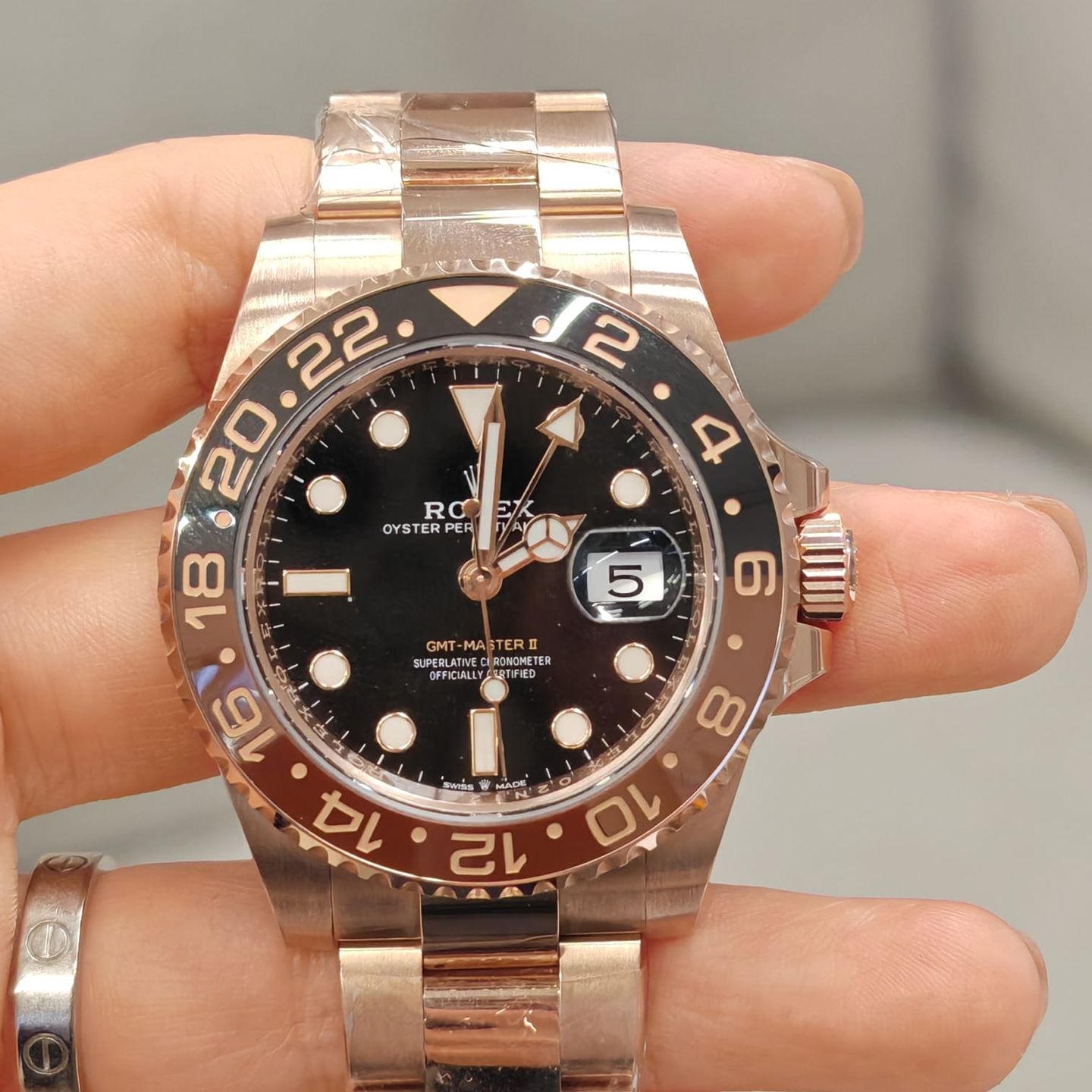 Rolex GMT-Master II 126715CHNR (2024) - Zwart wijzerplaat 40mm Roségoud (1/7)