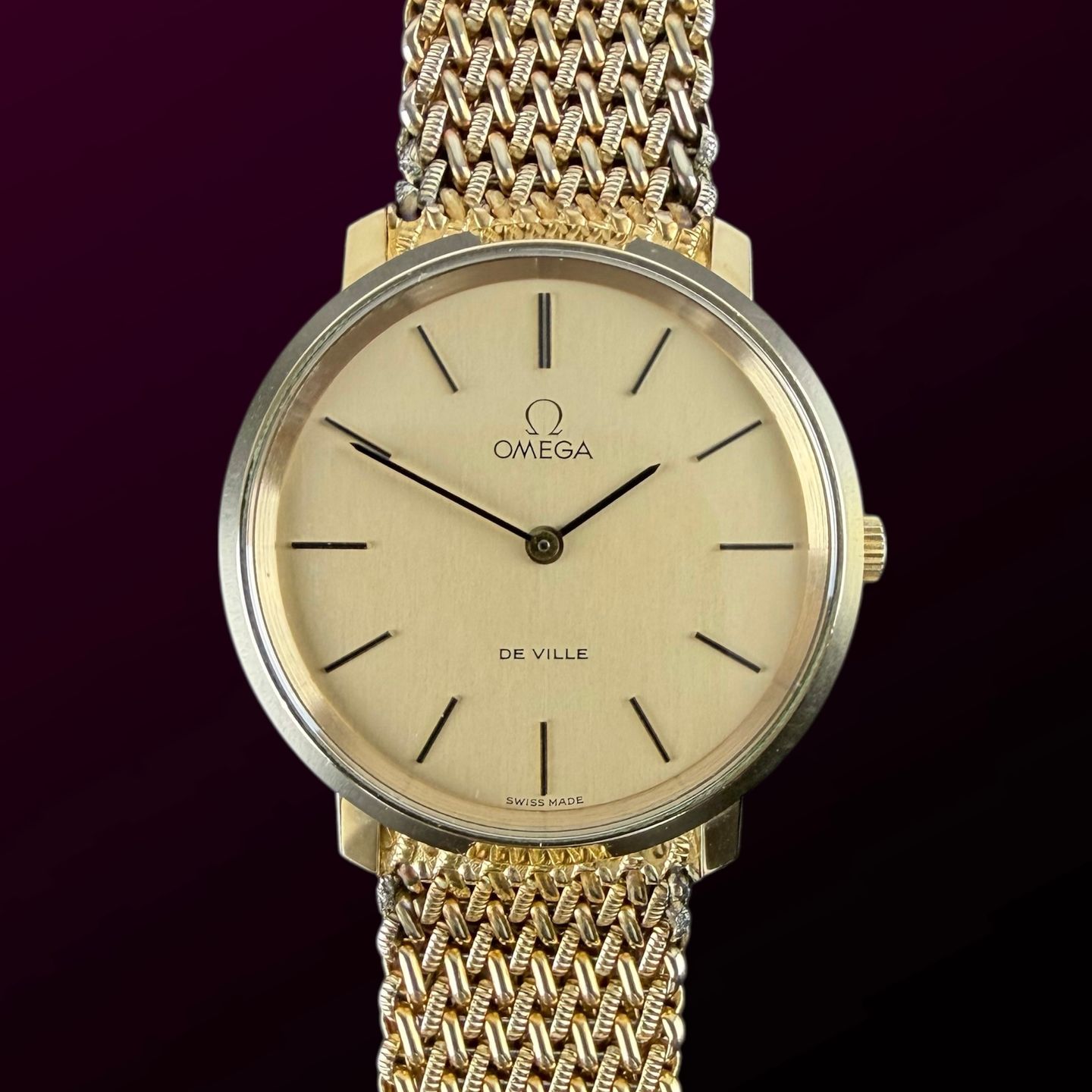 Omega De Ville 111.0107 (1974) - Gold dial 32 mm Gold/Steel case (1/8)