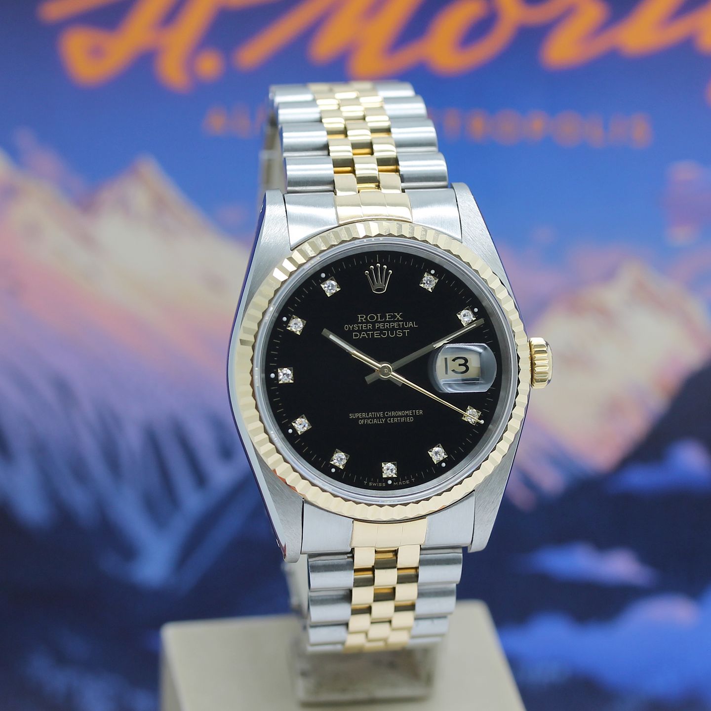 Rolex Datejust 36 16233 (1992) - Black dial 36 mm Gold/Steel case (6/8)