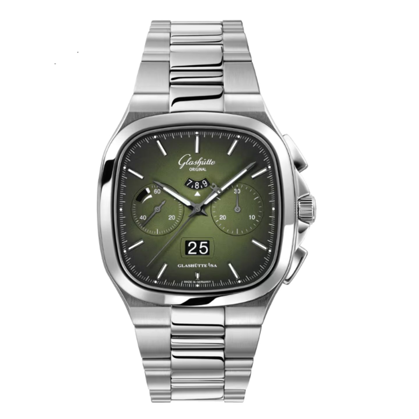 Glashütte Original Seventies Chronograph Panorama Date 1-37-02-09-02-70 (2023) - Green dial 40 mm Steel case (1/1)