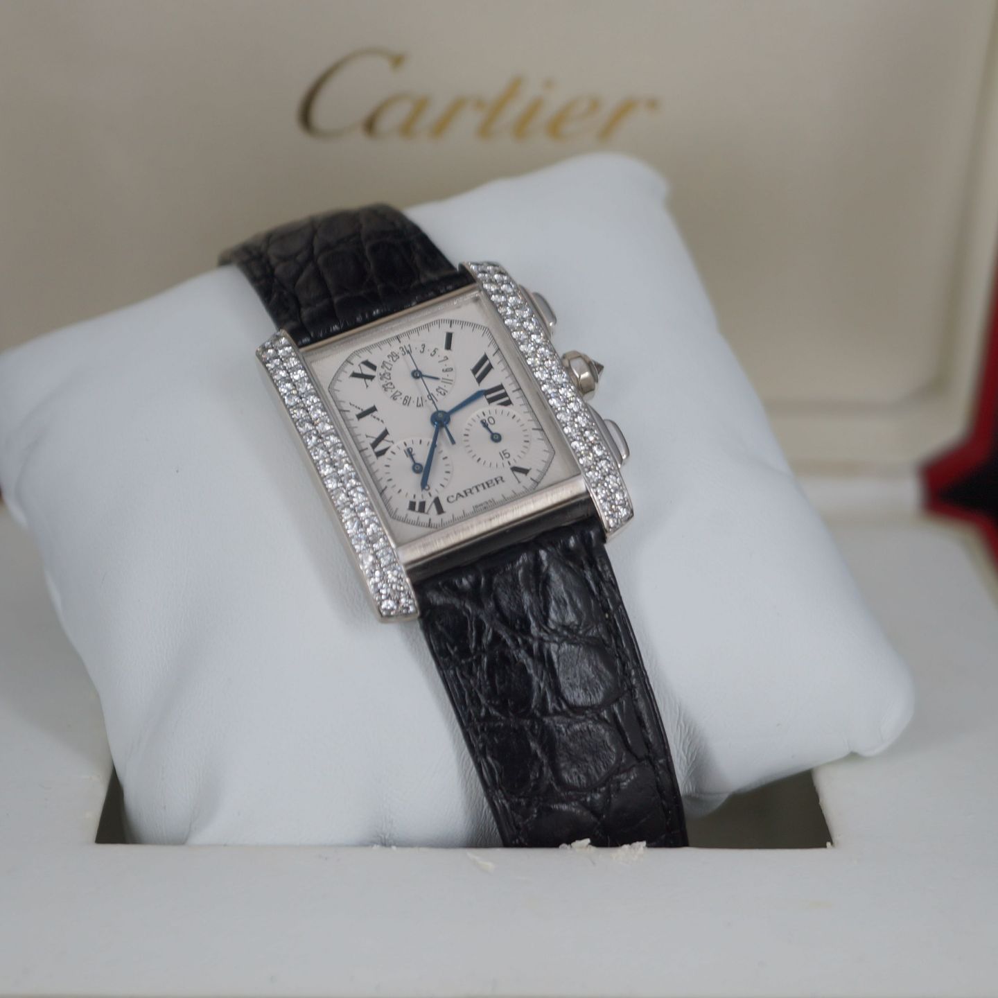 Cartier Tank Française 2367 (2000) - Zwart wijzerplaat 40mm Staal (4/6)